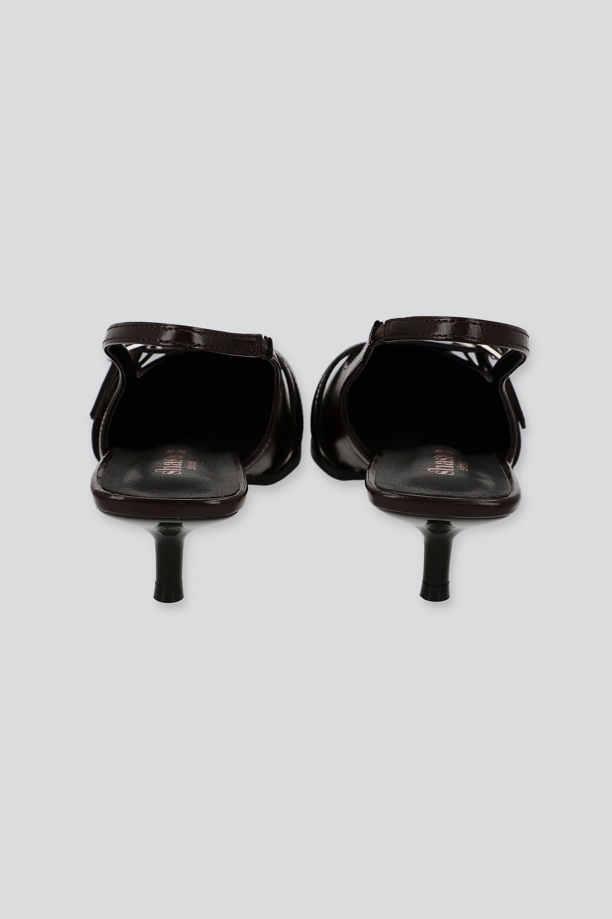 Tacón puntl kitten slingback hebilla mini CAFE