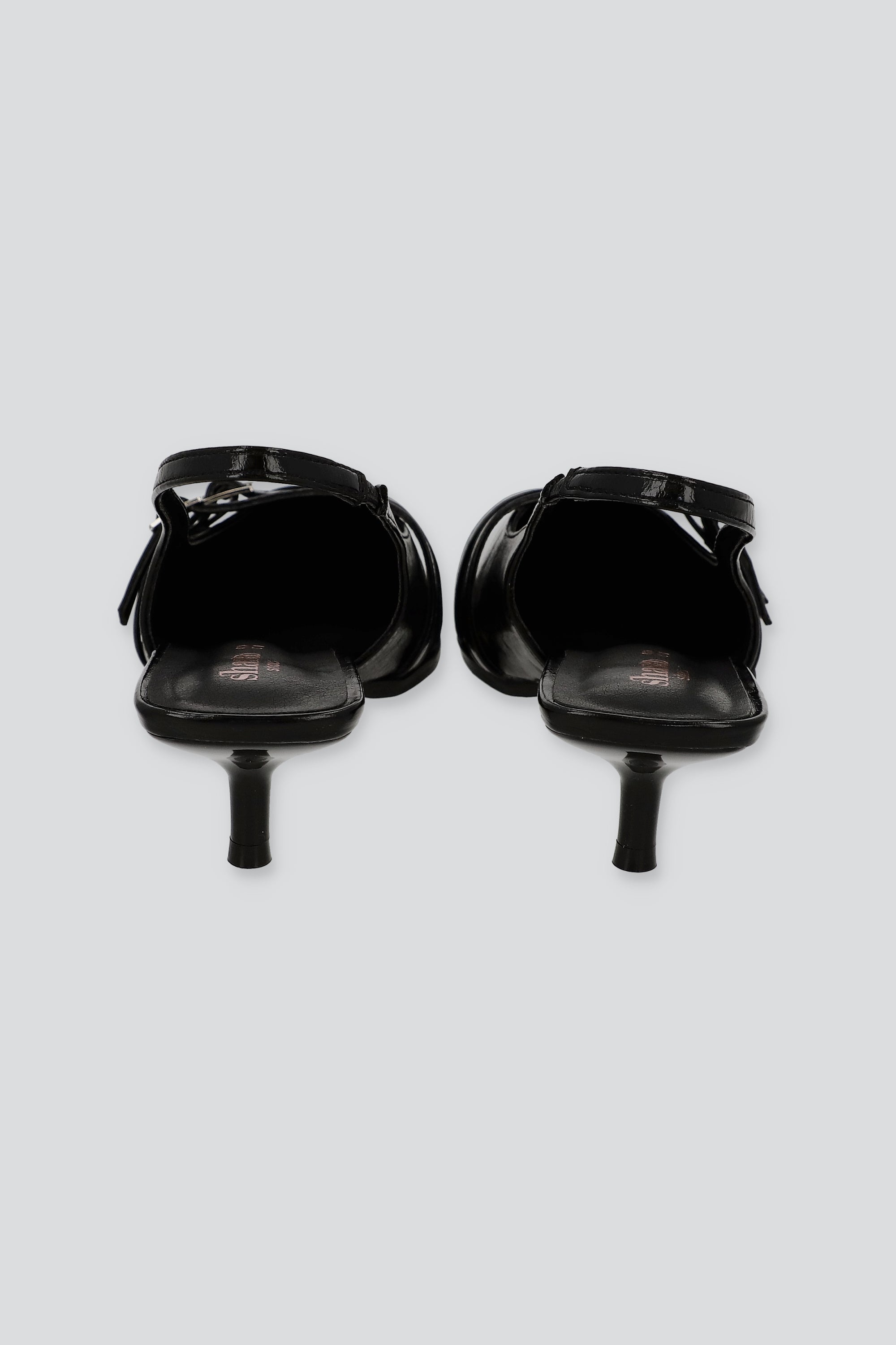Tacón puntl kitten slingback hebilla mini NEGRO