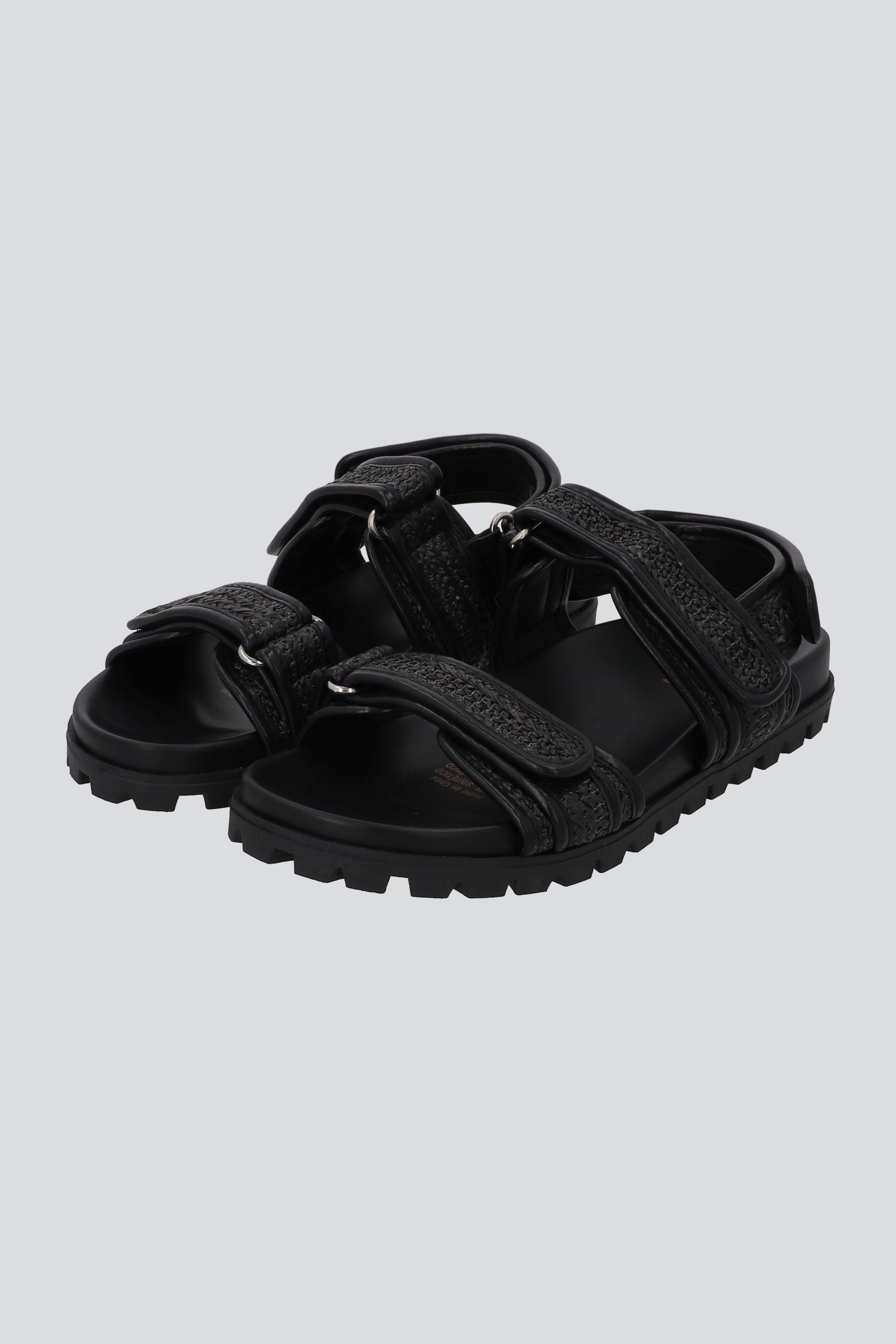 Sandalia tracksole tiras yute NEGRO
