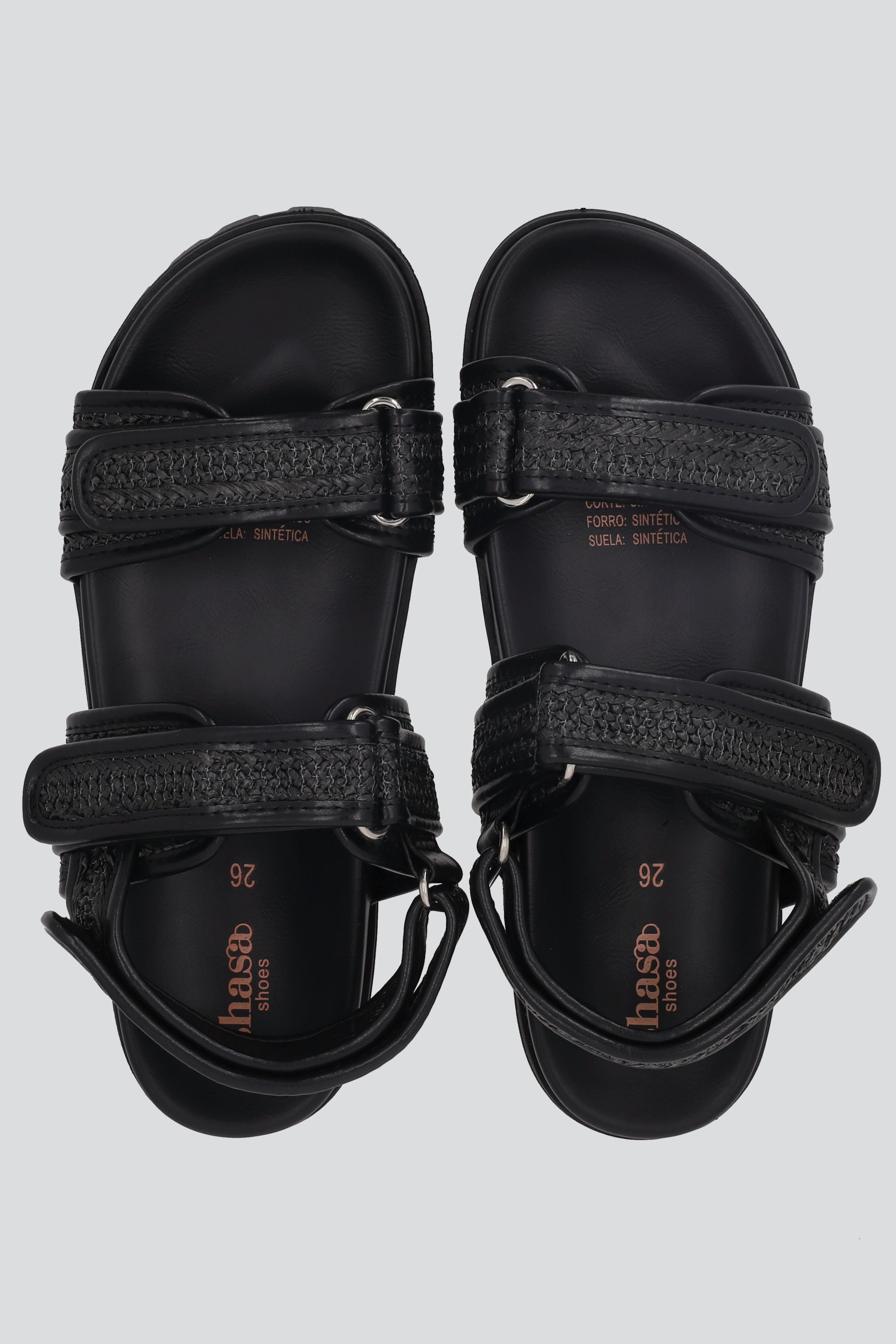 Sandalia tracksole tiras yute NEGRO
