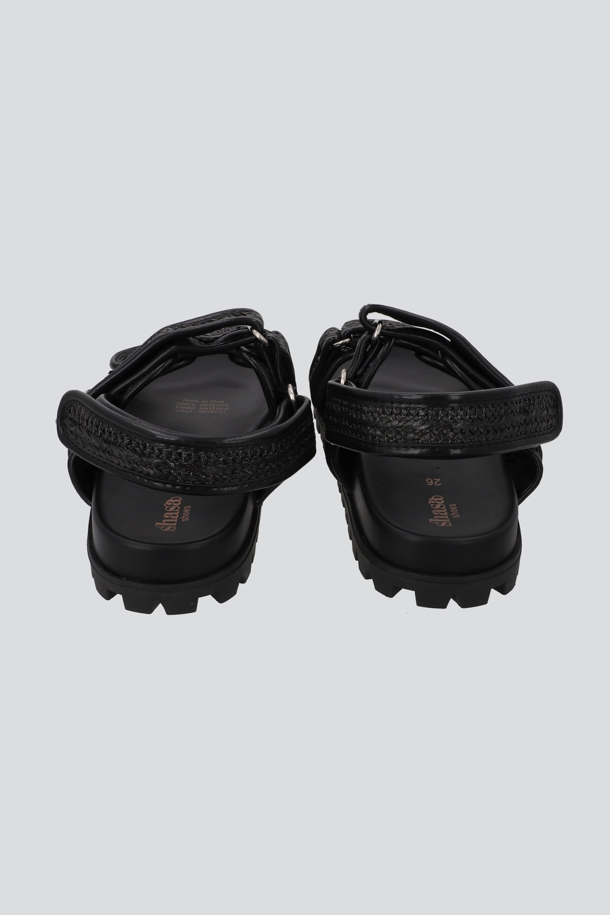 Sandalia tracksole tiras yute NEGRO