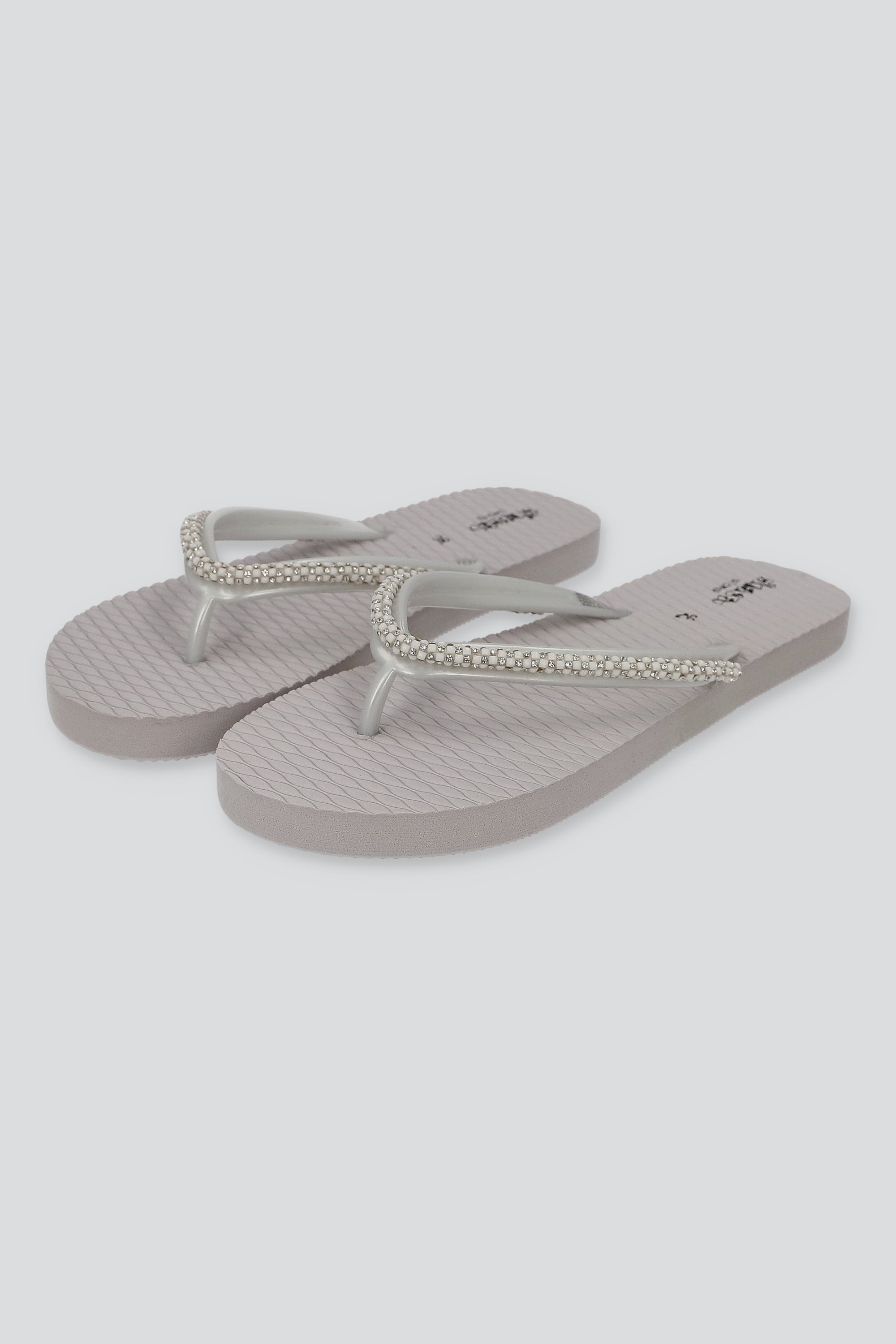 FLIP FLOP TEXTURA CUENTAS BLANCO