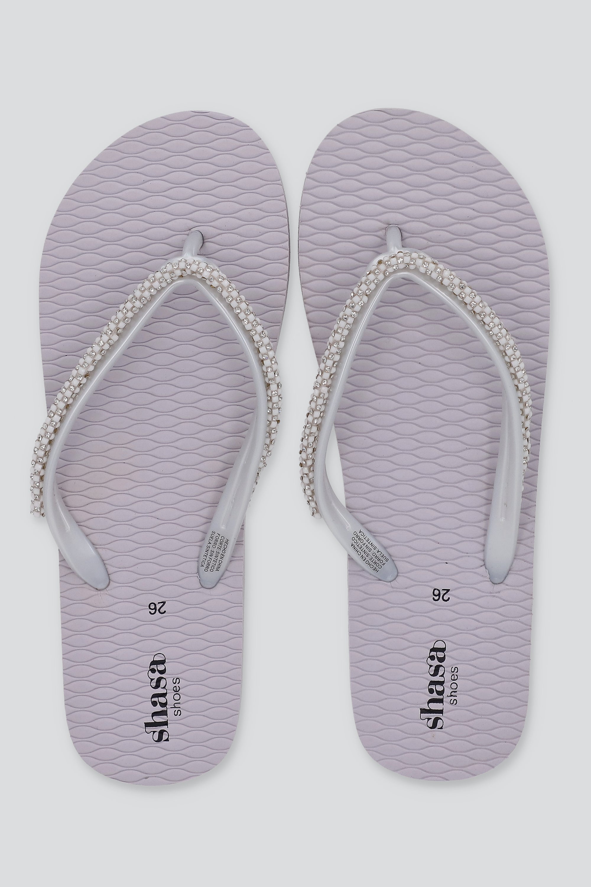 FLIP FLOP TEXTURA CUENTAS BLANCO