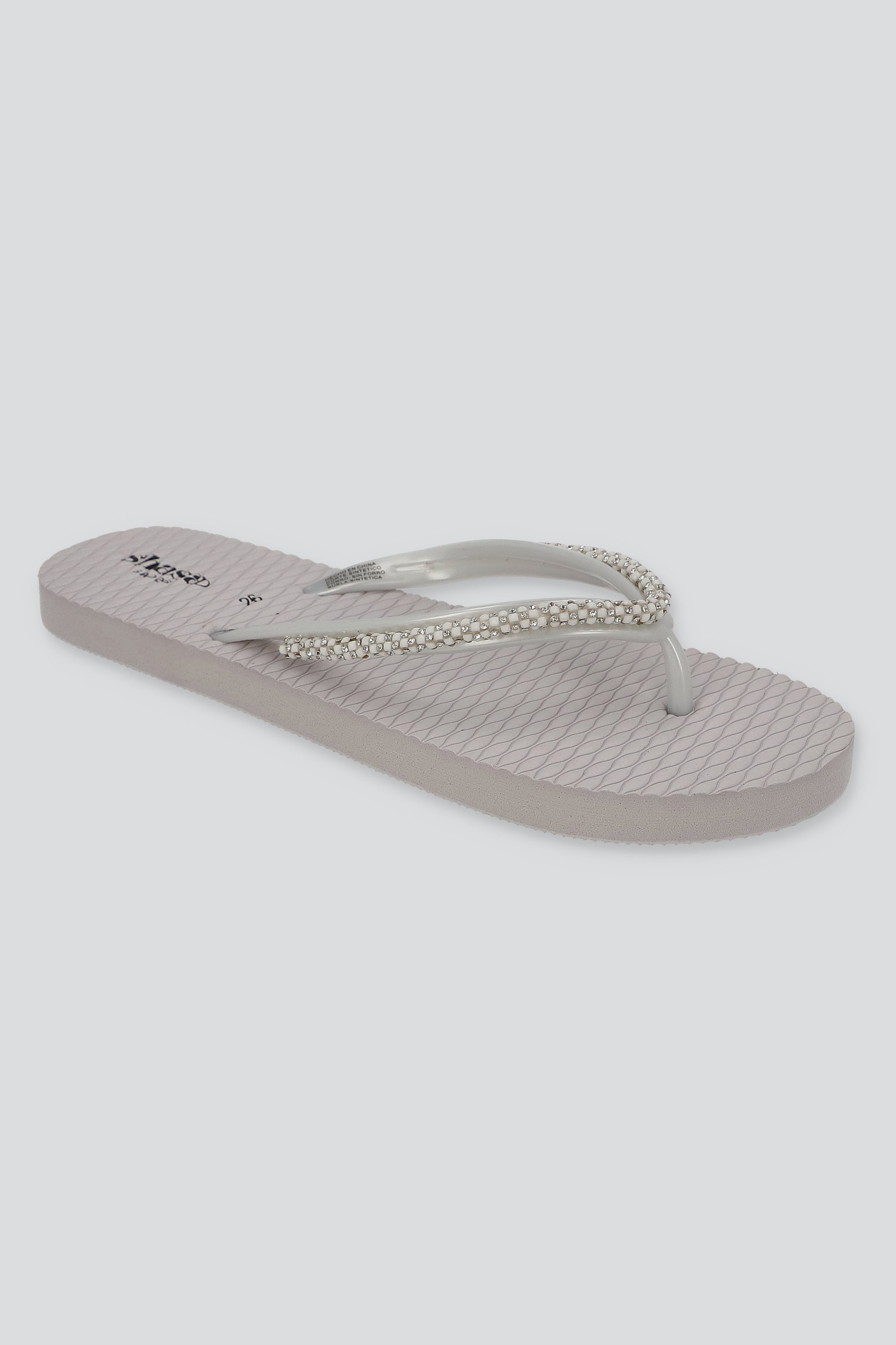 FLIP FLOP TEXTURA CUENTAS BLANCO
