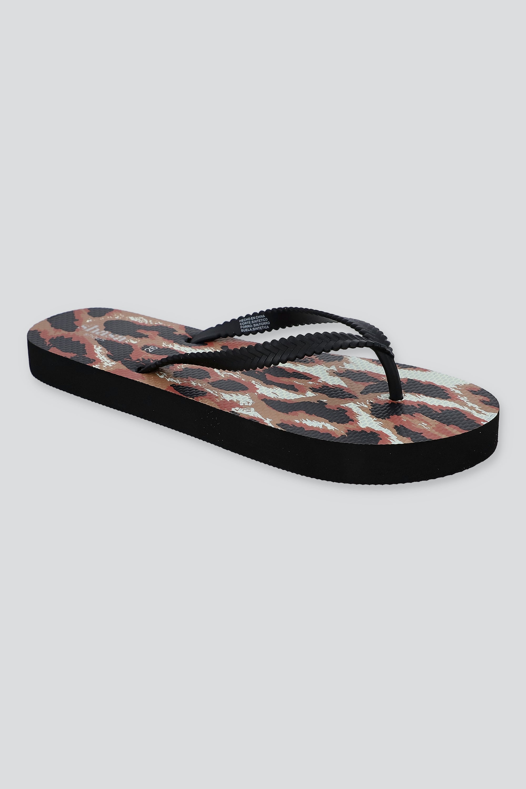 FLIP FLOP ANIMAL PRINT FOTO NEGRO COMBO
