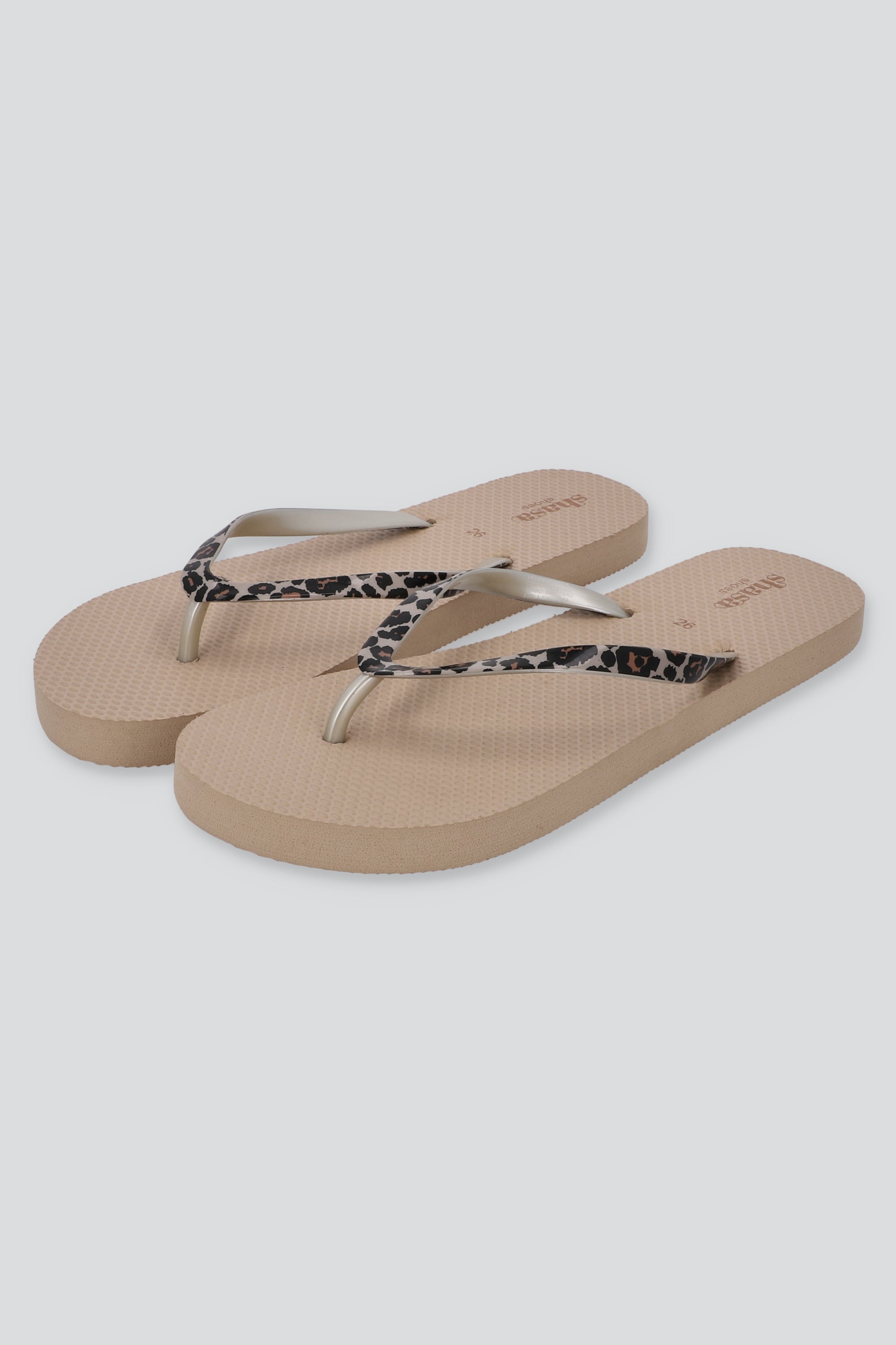 FLIP FLOP CHINELA ANIMAL PRINT BEIGE