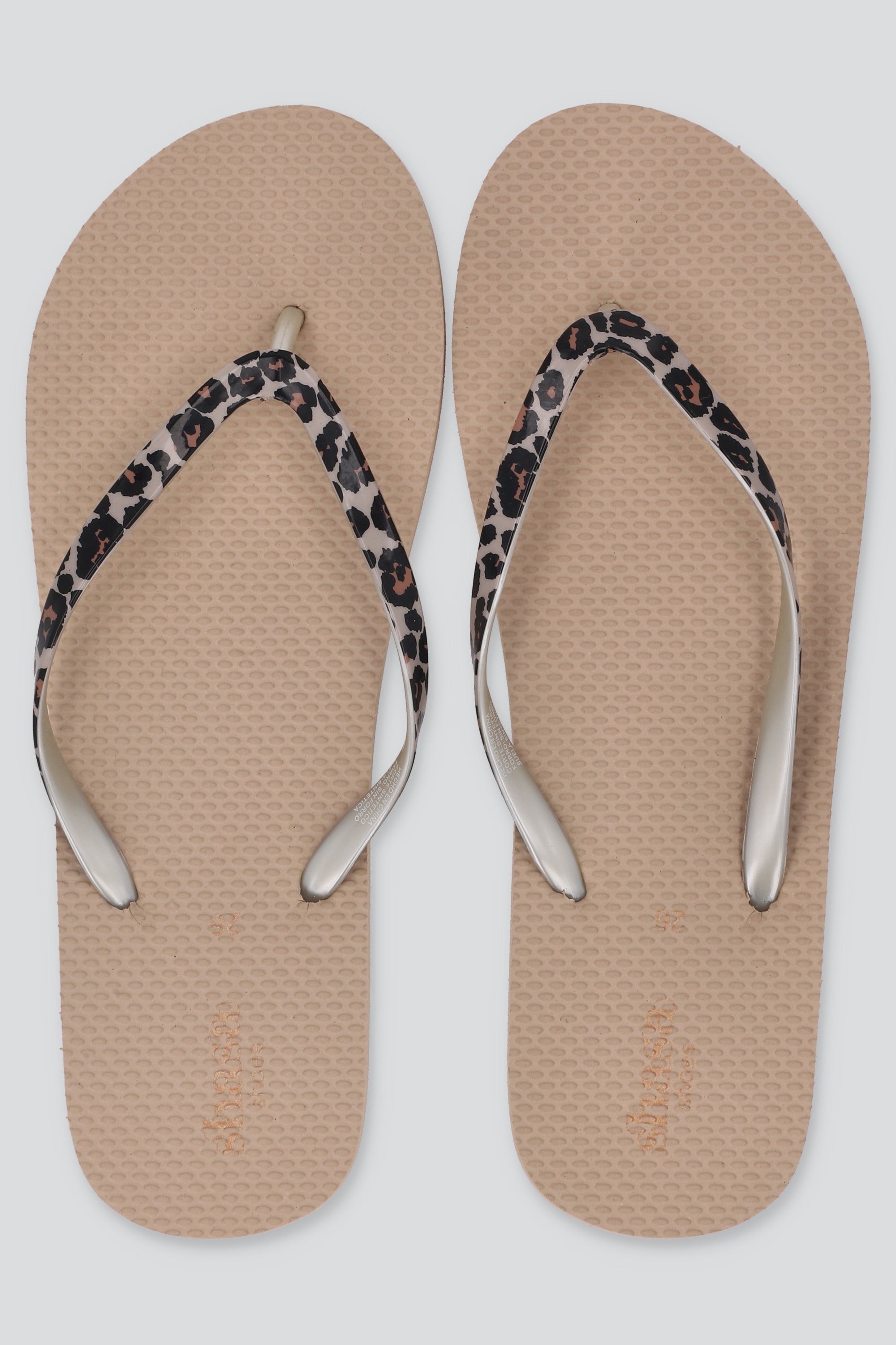FLIP FLOP CHINELA ANIMAL PRINT BEIGE