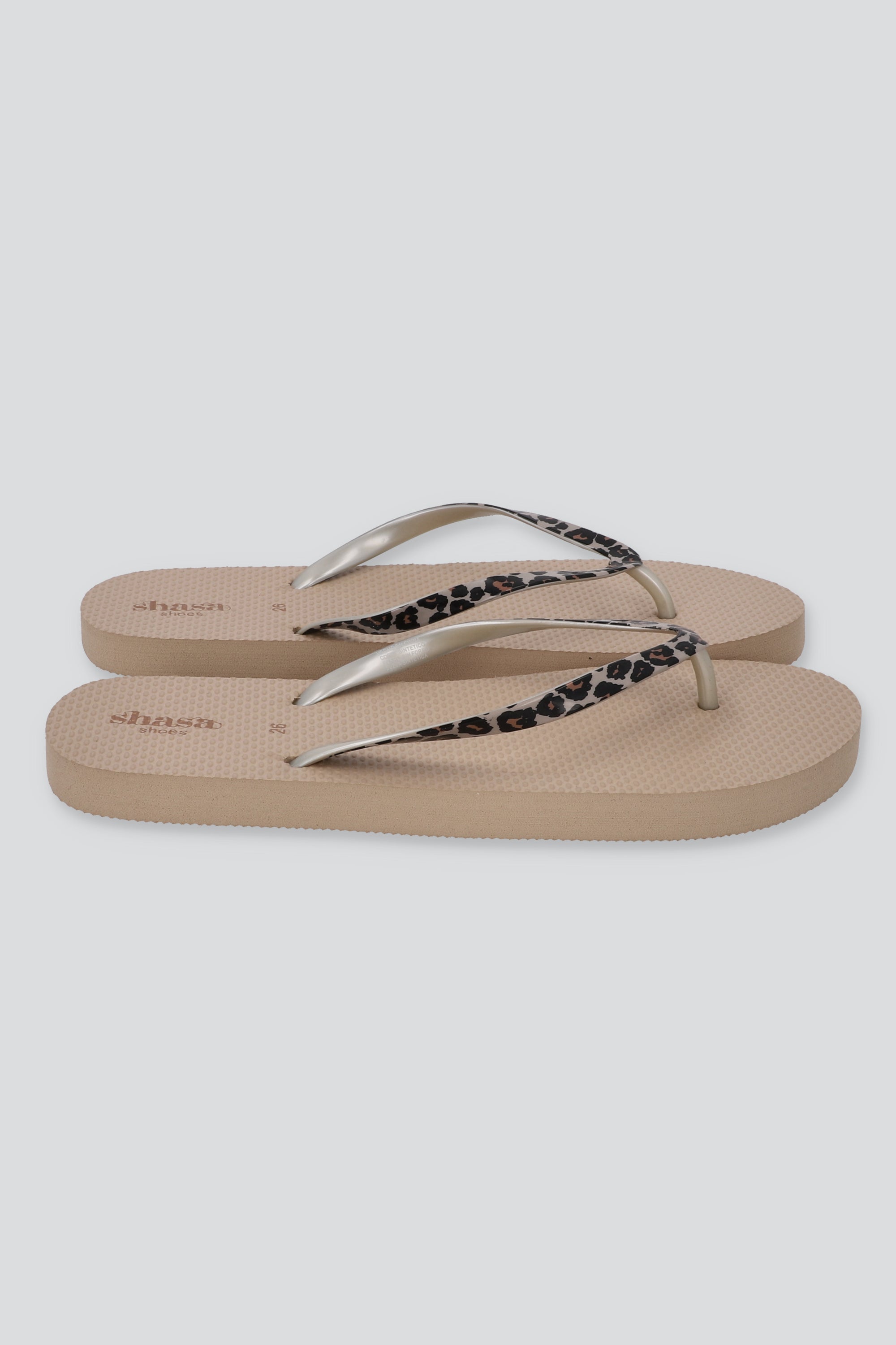 FLIP FLOP CHINELA ANIMAL PRINT BEIGE