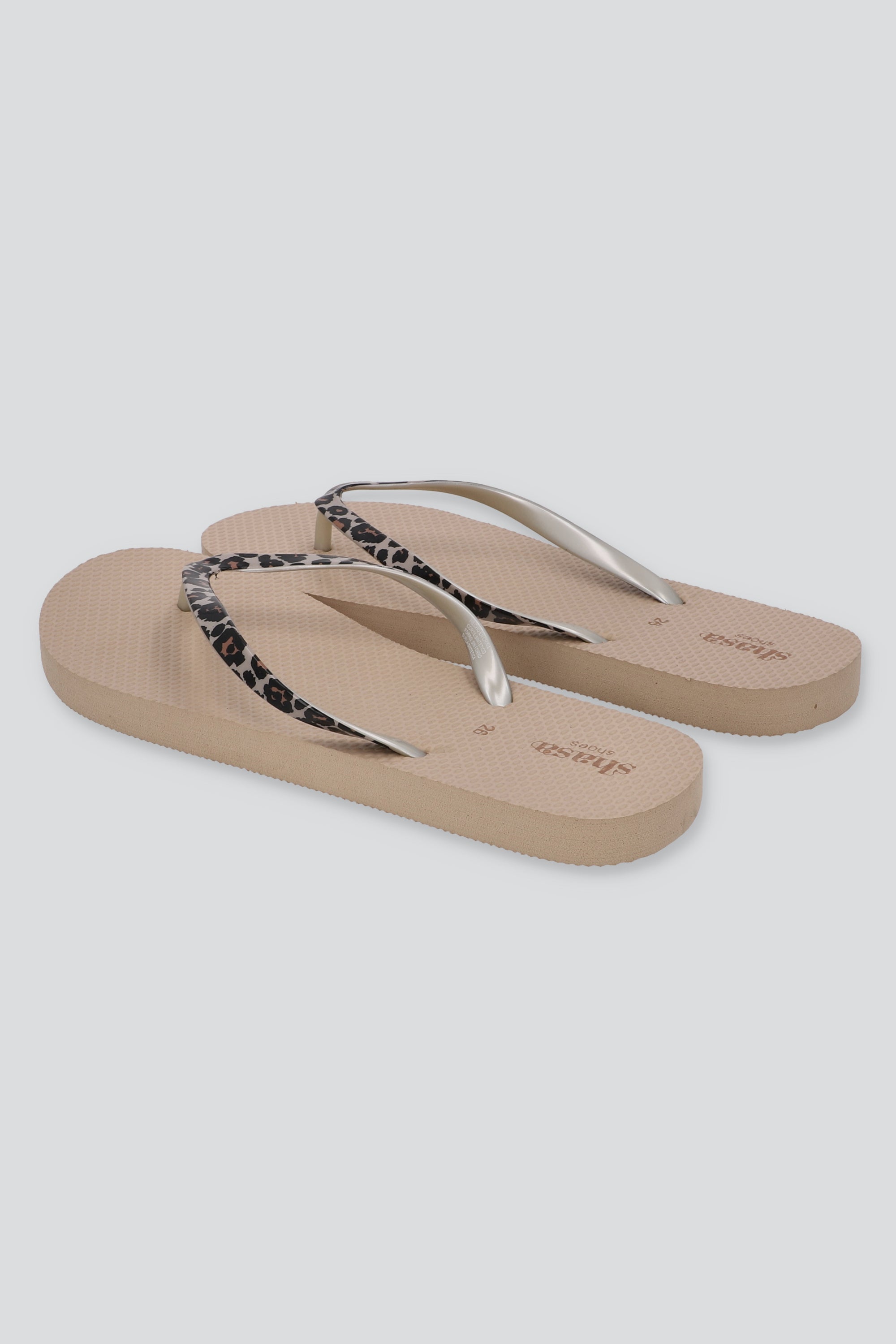 FLIP FLOP CHINELA ANIMAL PRINT BEIGE