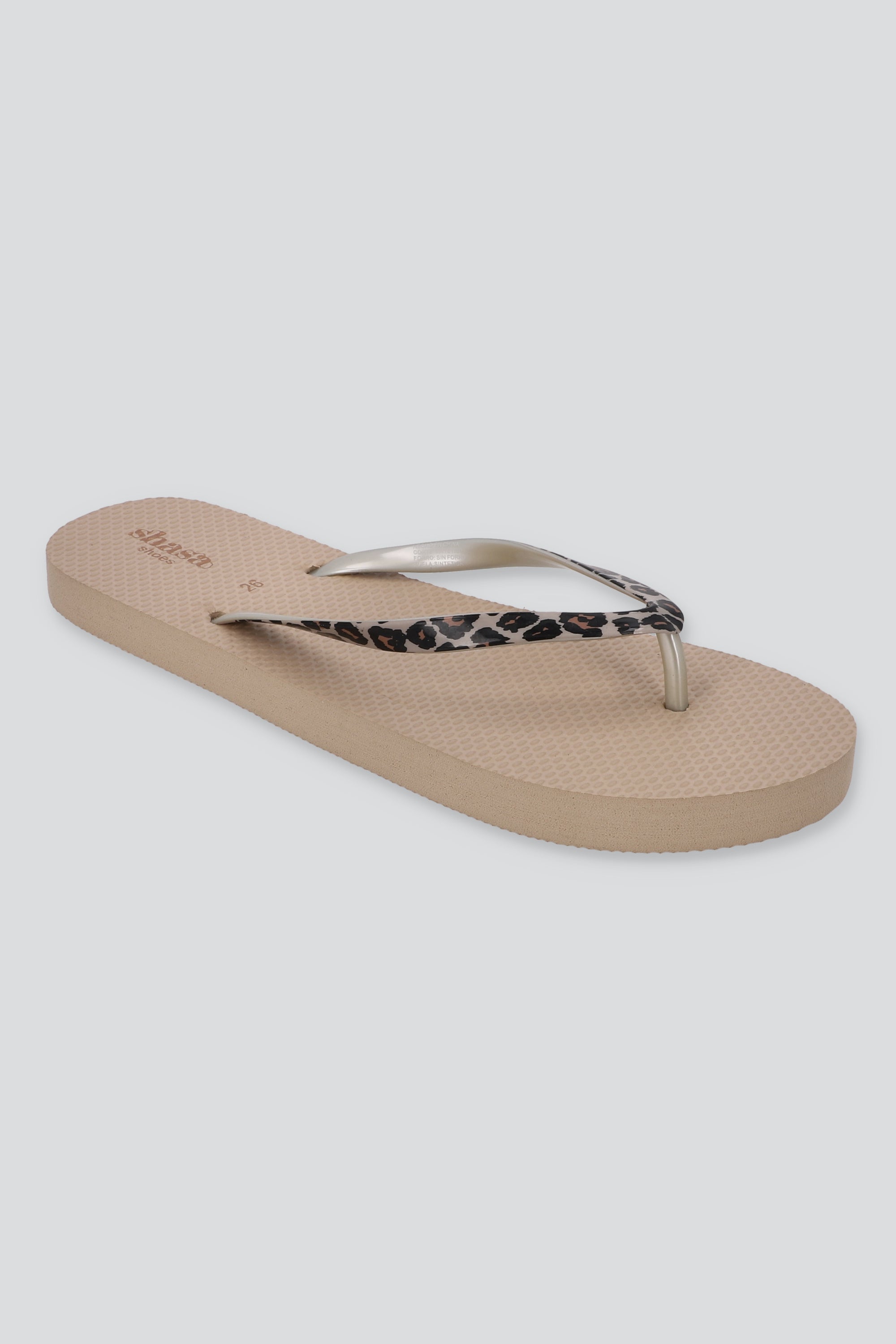FLIP FLOP CHINELA ANIMAL PRINT BEIGE