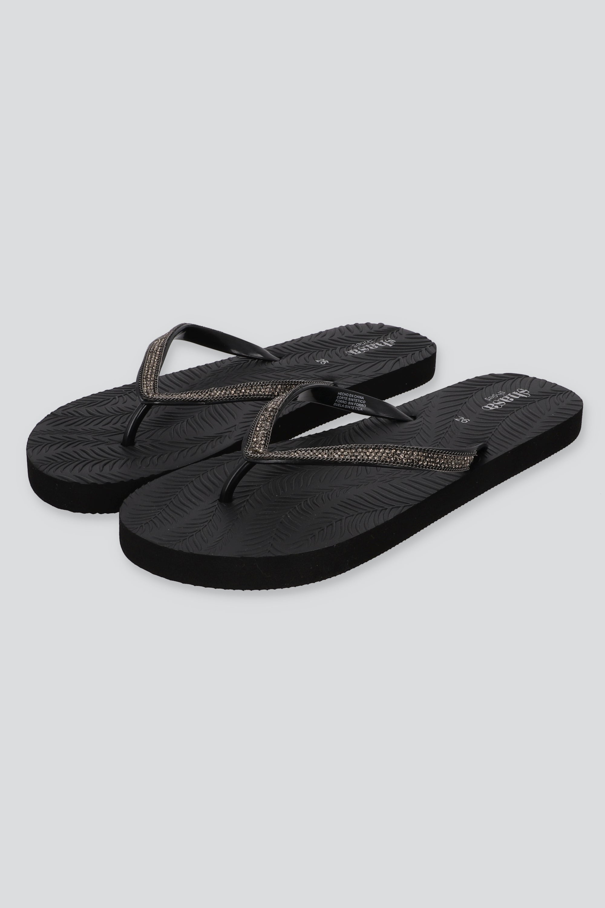 FLIP FLOP BRILLO ROCA NEGRO
