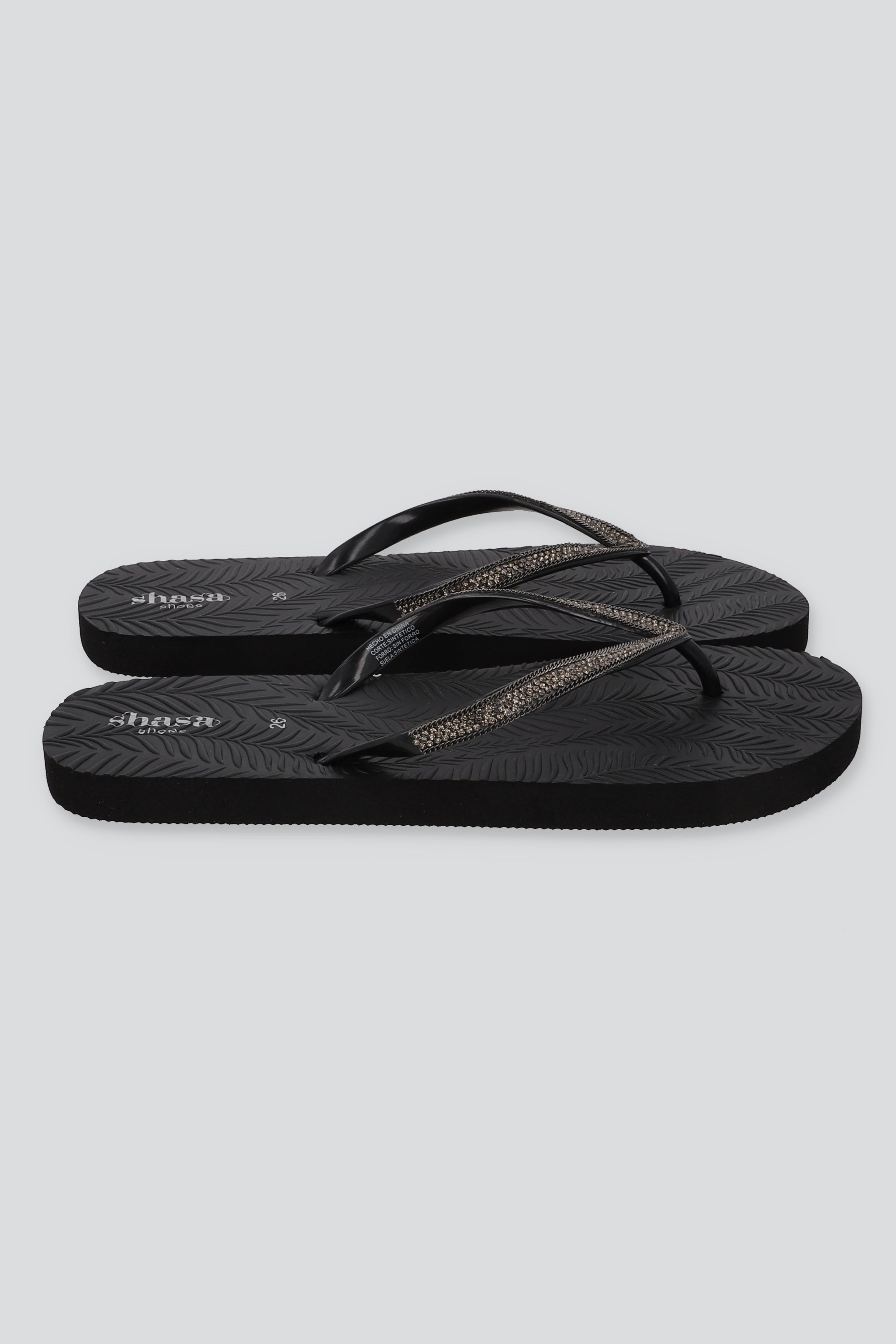 FLIP FLOP BRILLO ROCA NEGRO