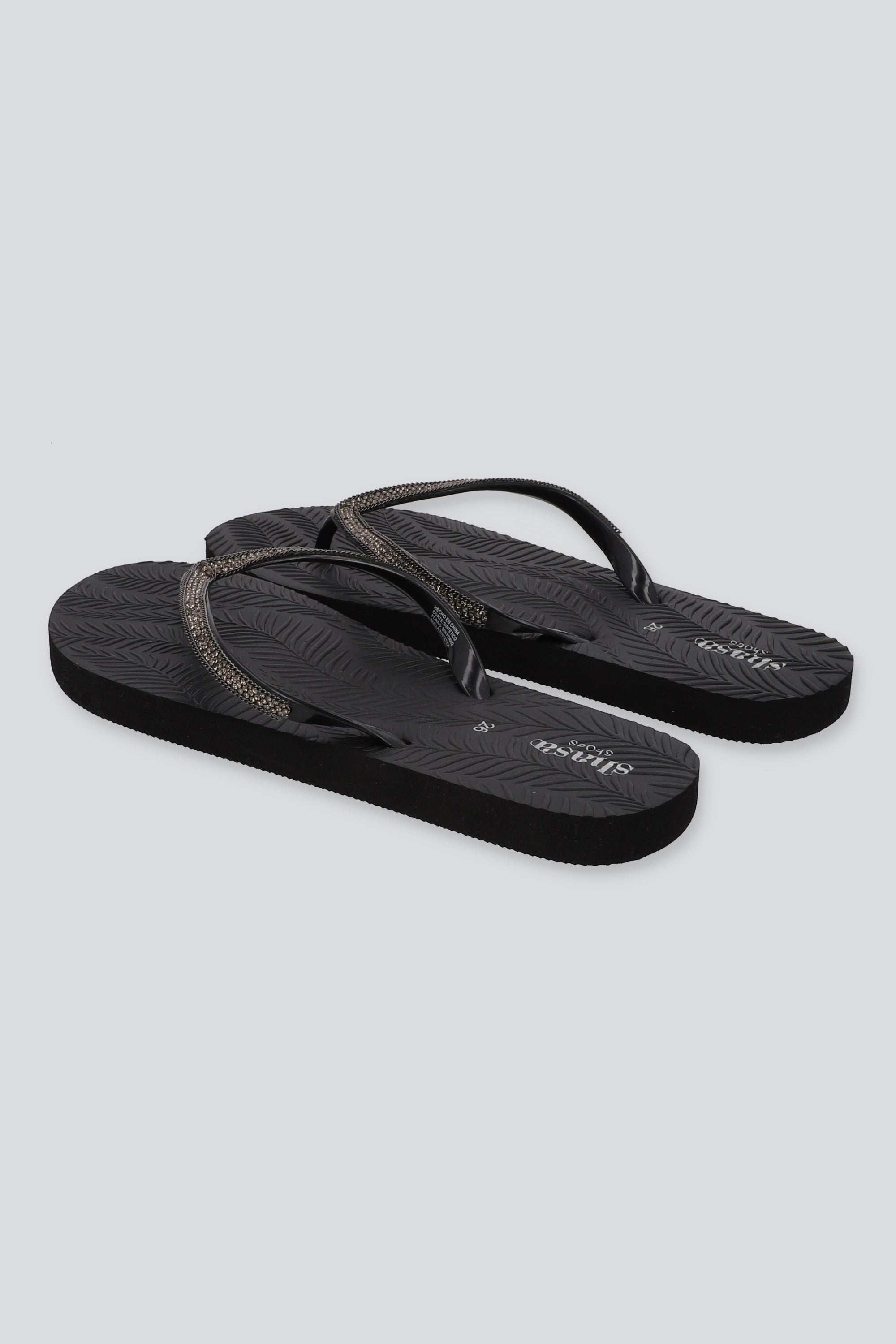 FLIP FLOP BRILLO ROCA NEGRO