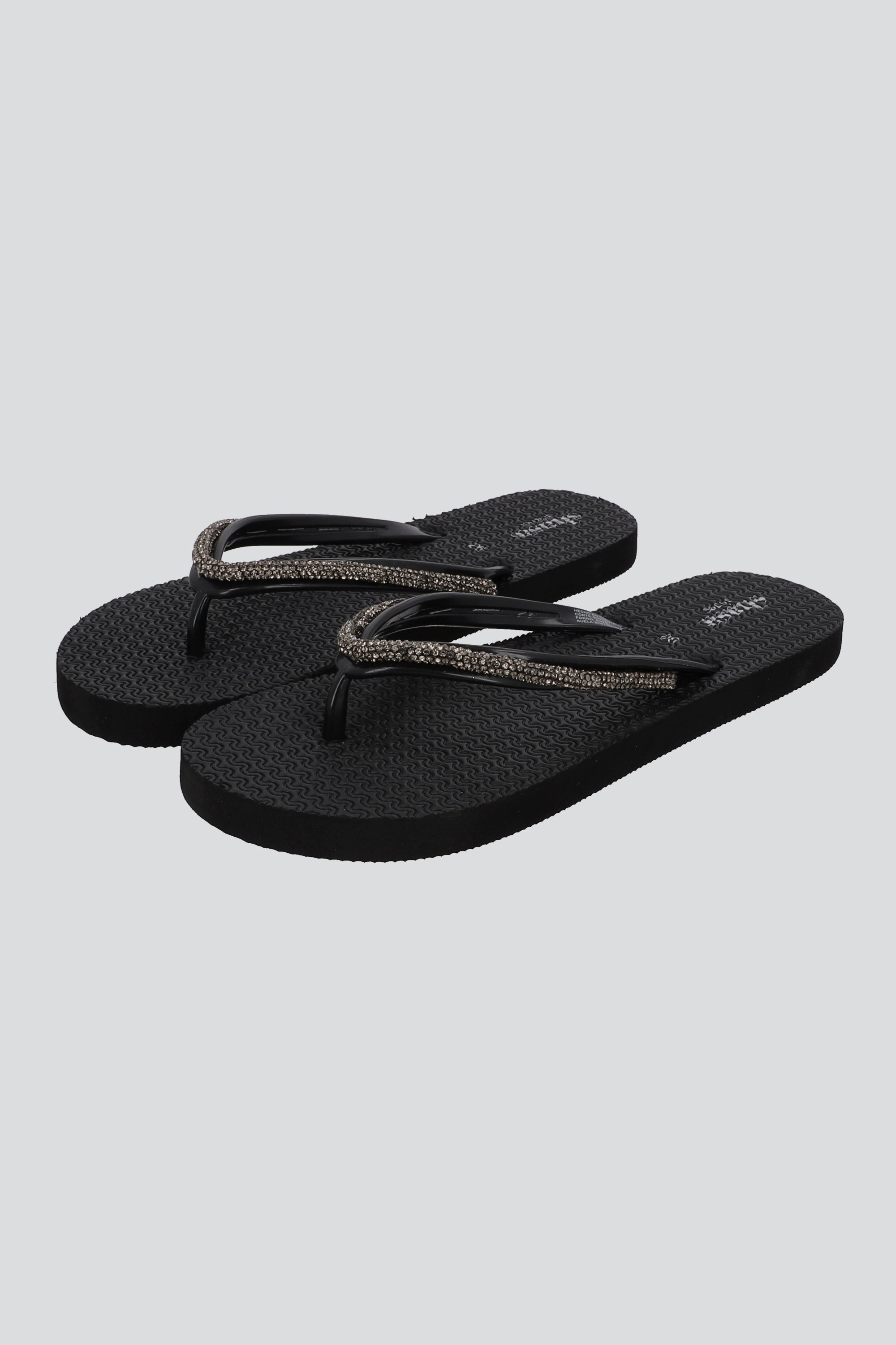 FLIP FLOP CHINELA BRILLO ANCHO NEGRO