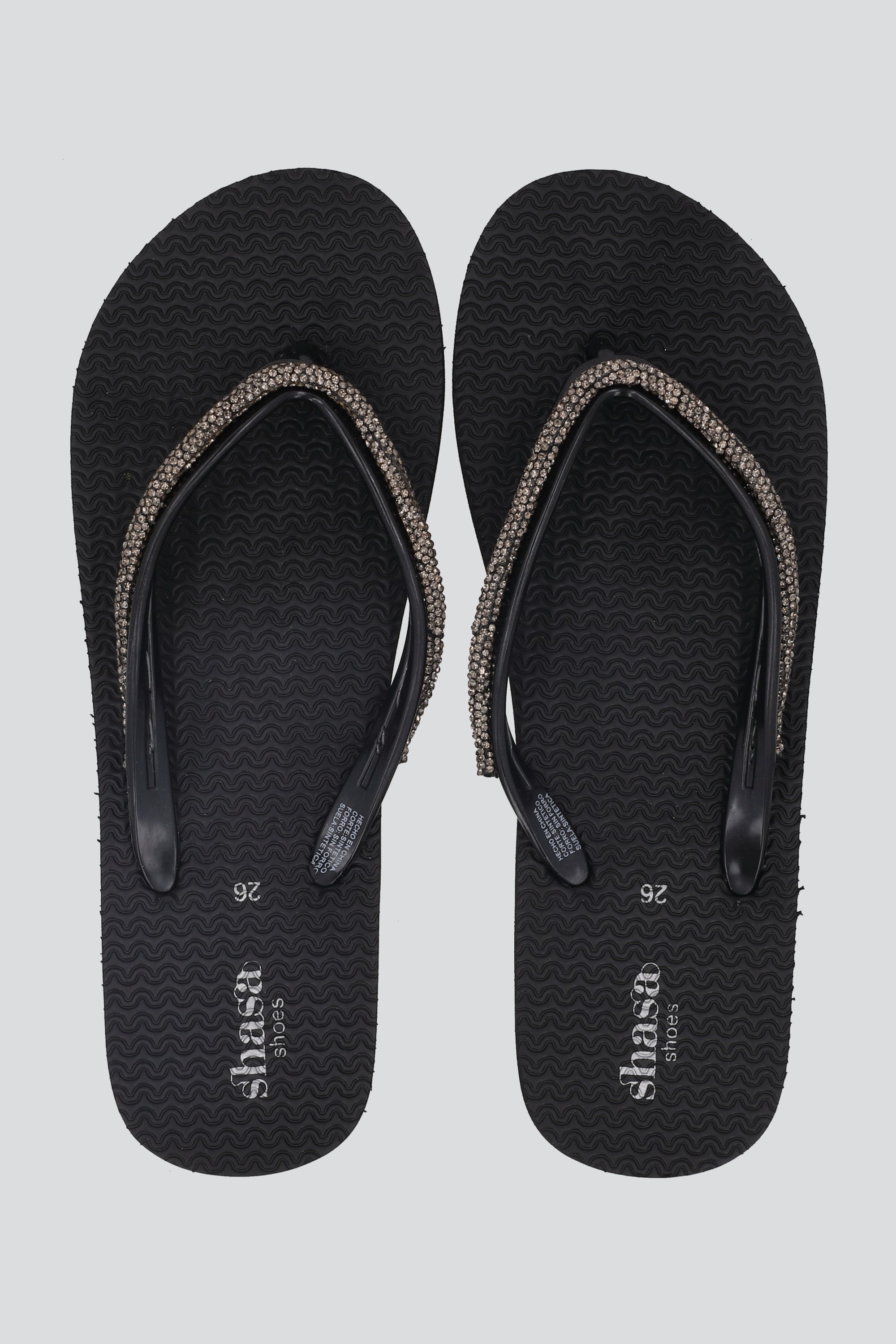 FLIP FLOP CHINELA BRILLO ANCHO NEGRO