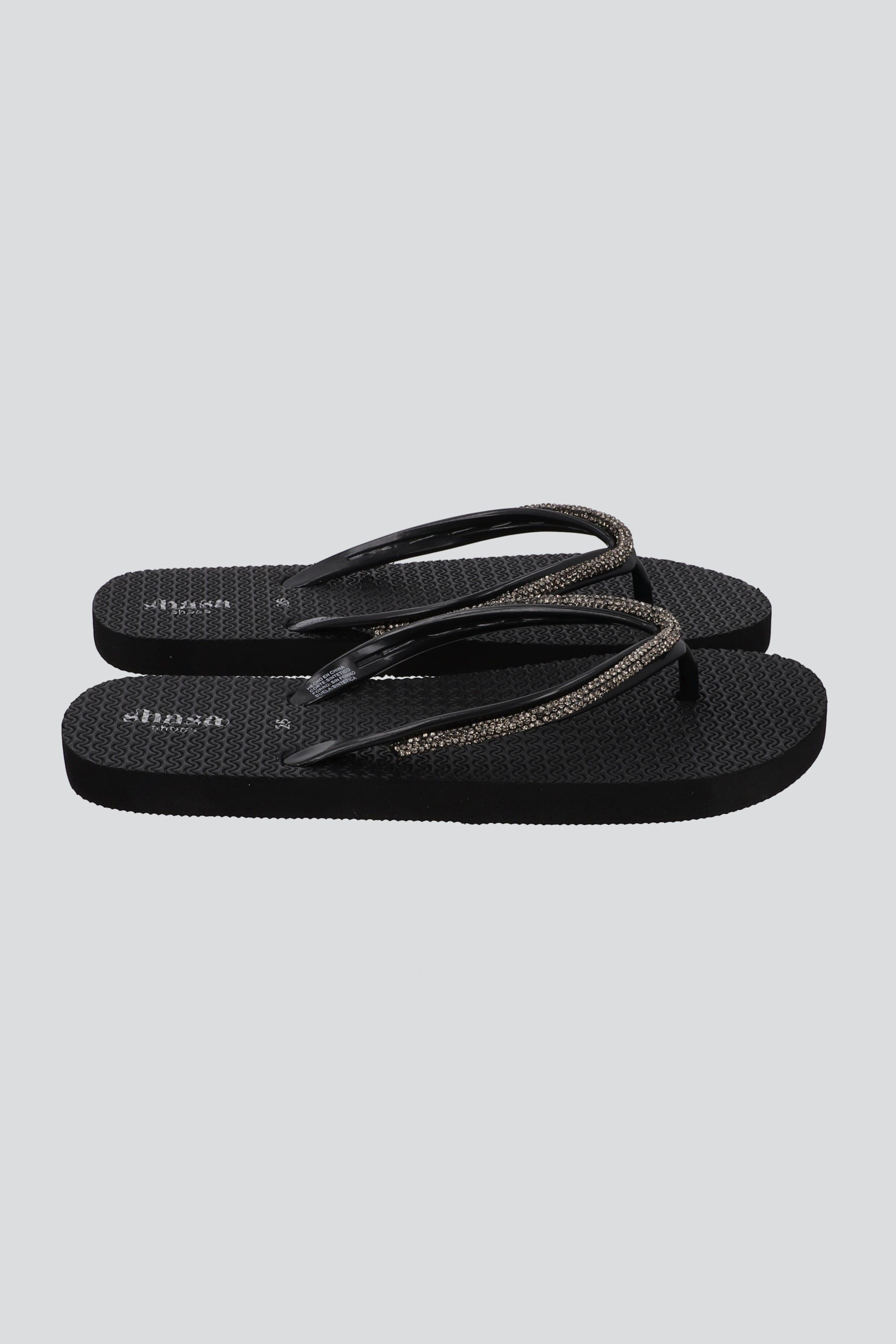 FLIP FLOP CHINELA BRILLO ANCHO NEGRO