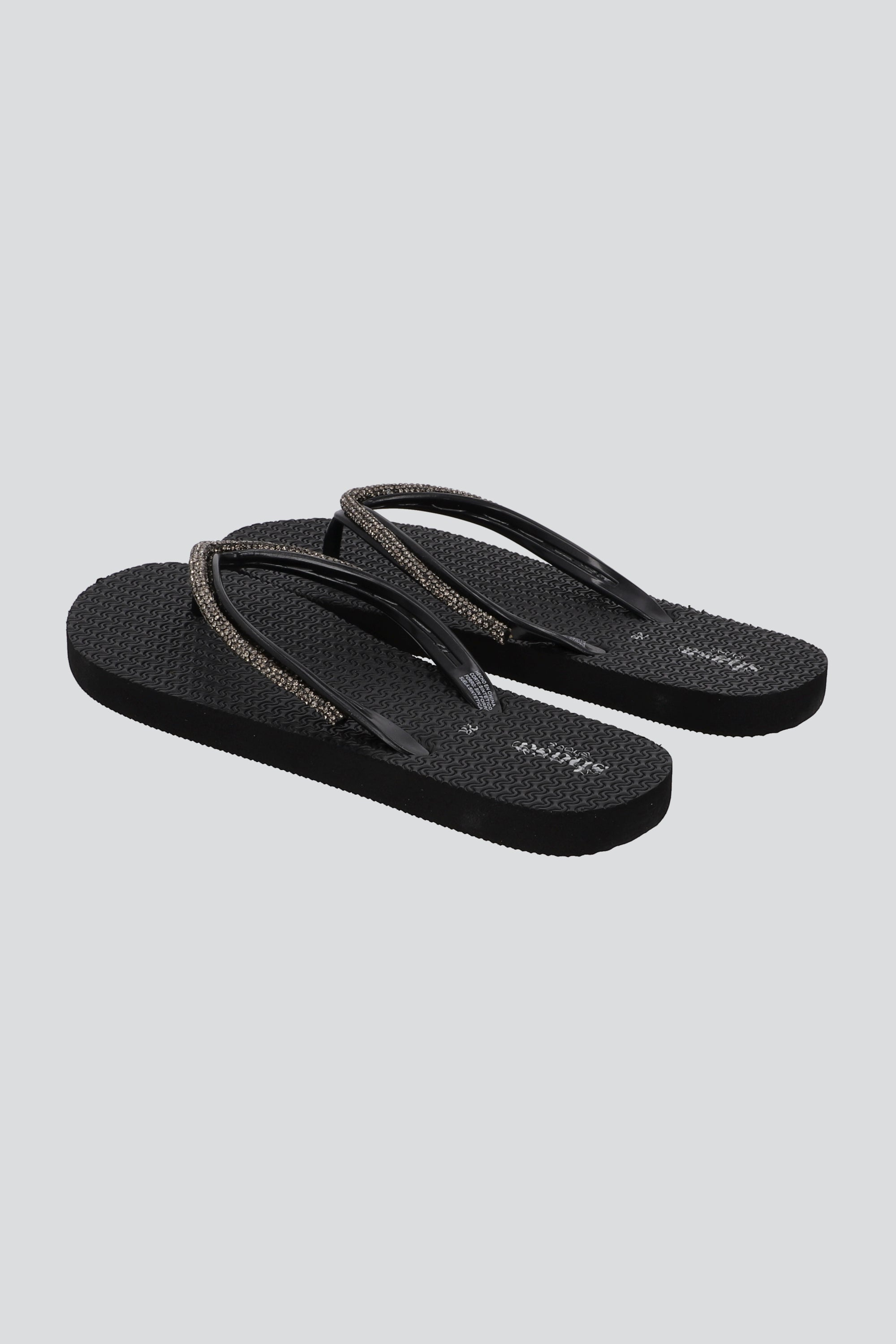 FLIP FLOP CHINELA BRILLO ANCHO NEGRO