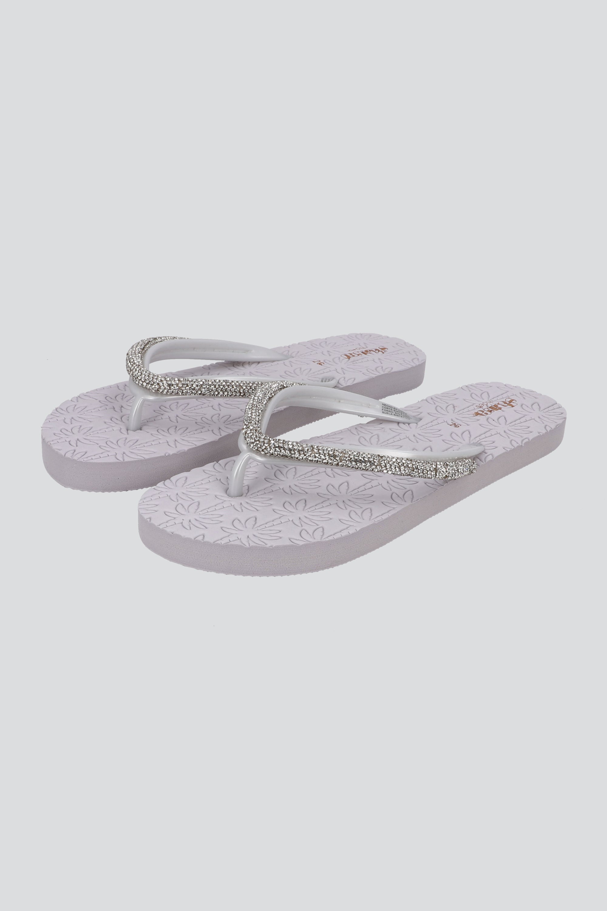 FLIP FLOP PALMERA BRILLOS BLANCO