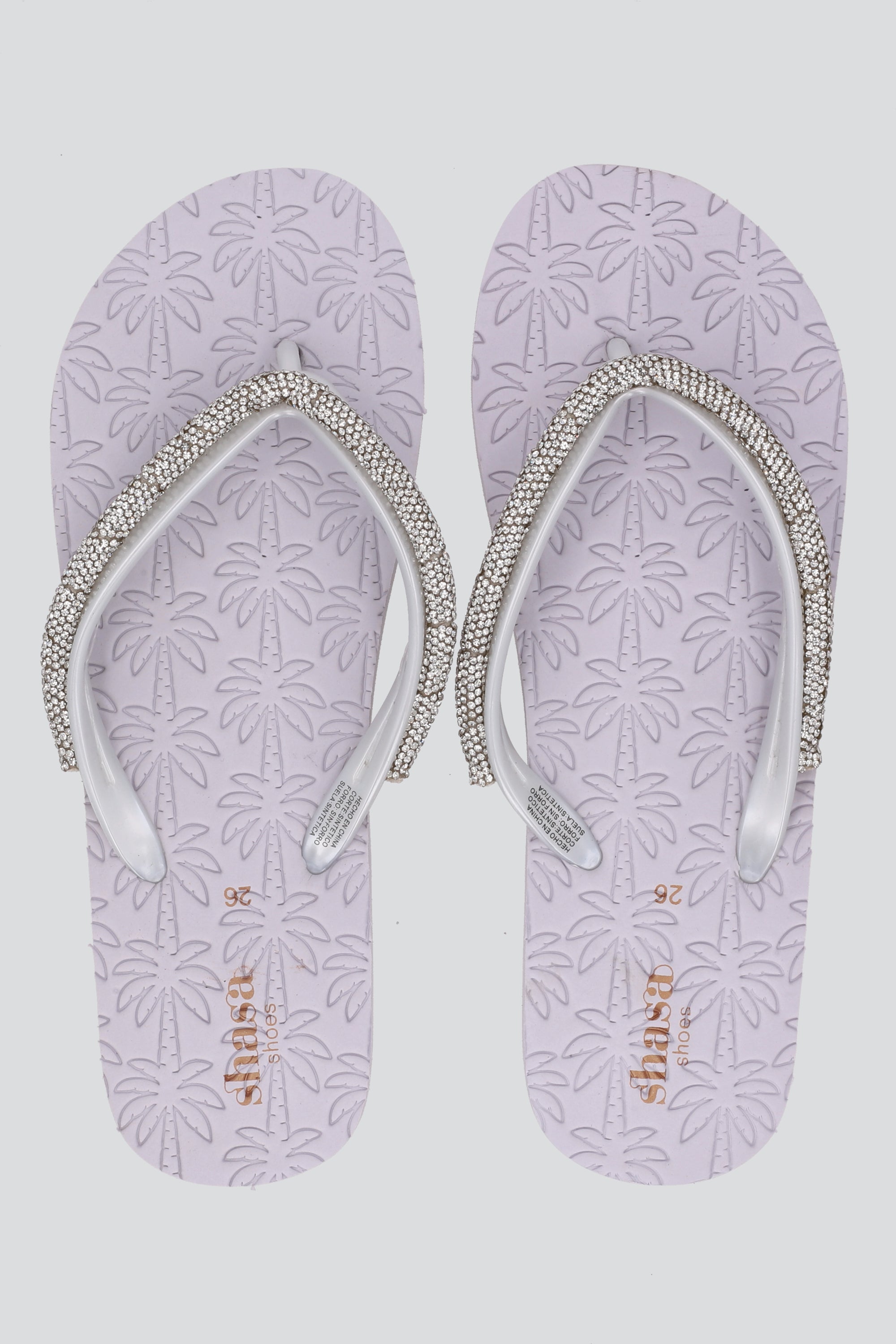 FLIP FLOP PALMERA BRILLOS BLANCO