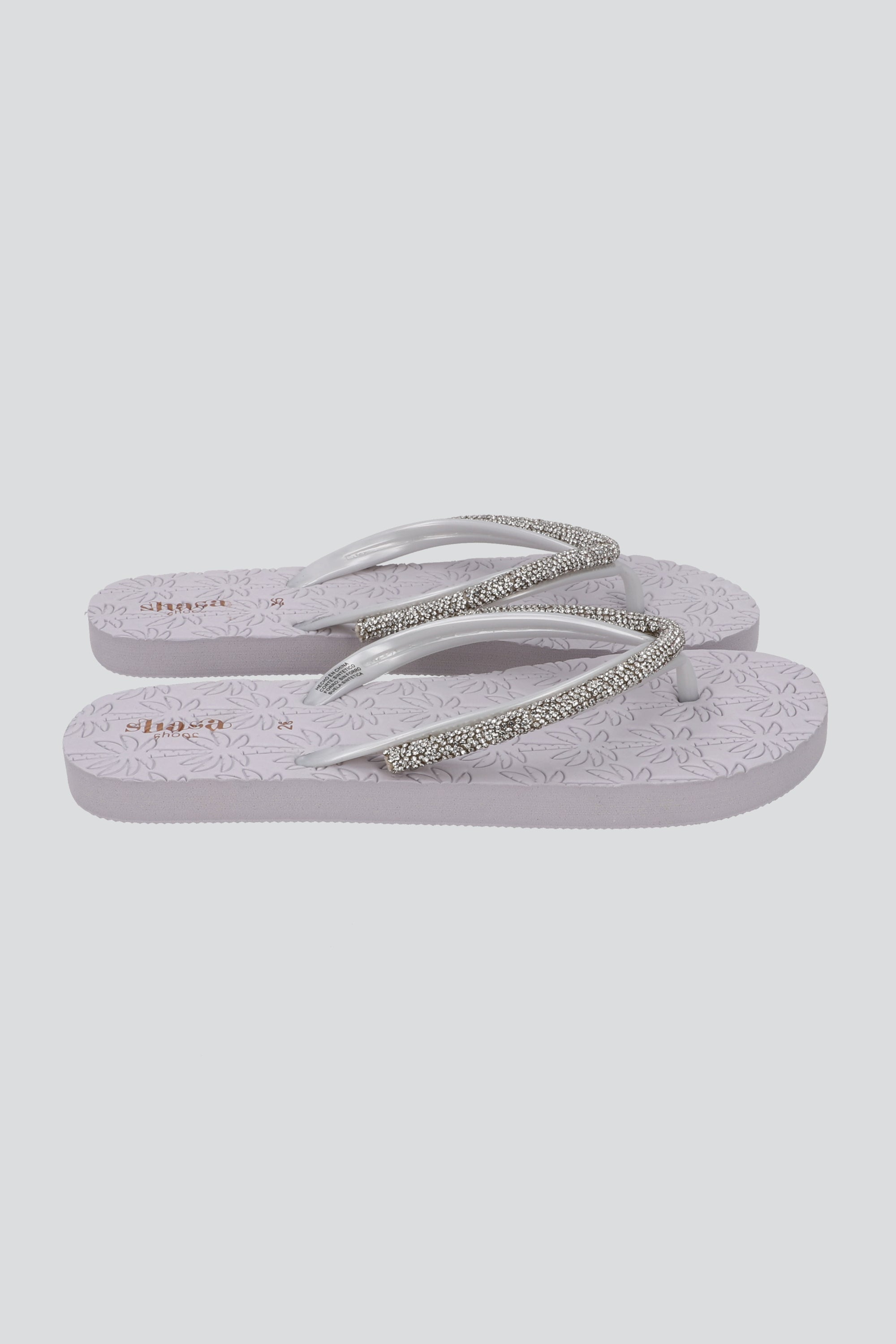 FLIP FLOP PALMERA BRILLOS BLANCO