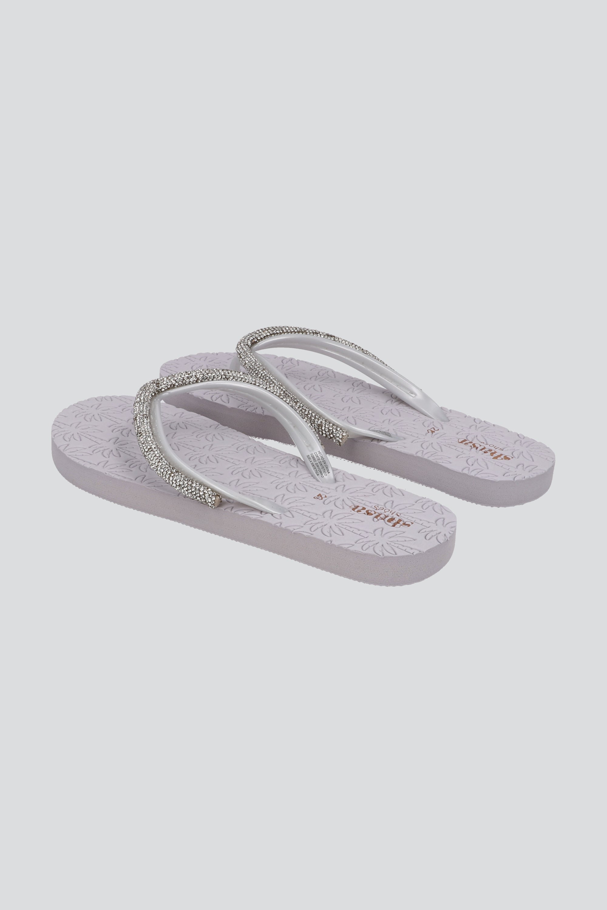 FLIP FLOP PALMERA BRILLOS BLANCO