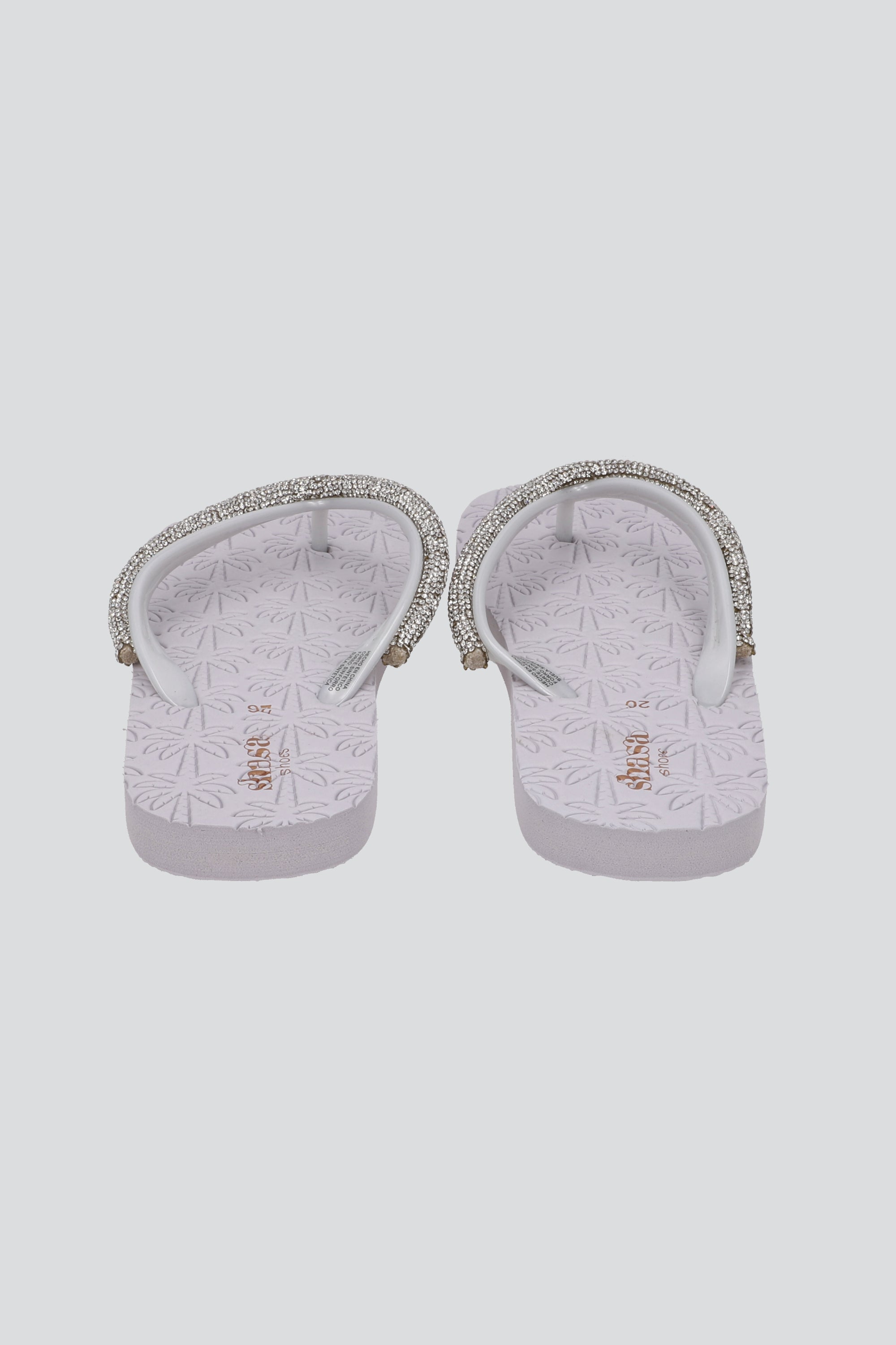 FLIP FLOP PALMERA BRILLOS BLANCO