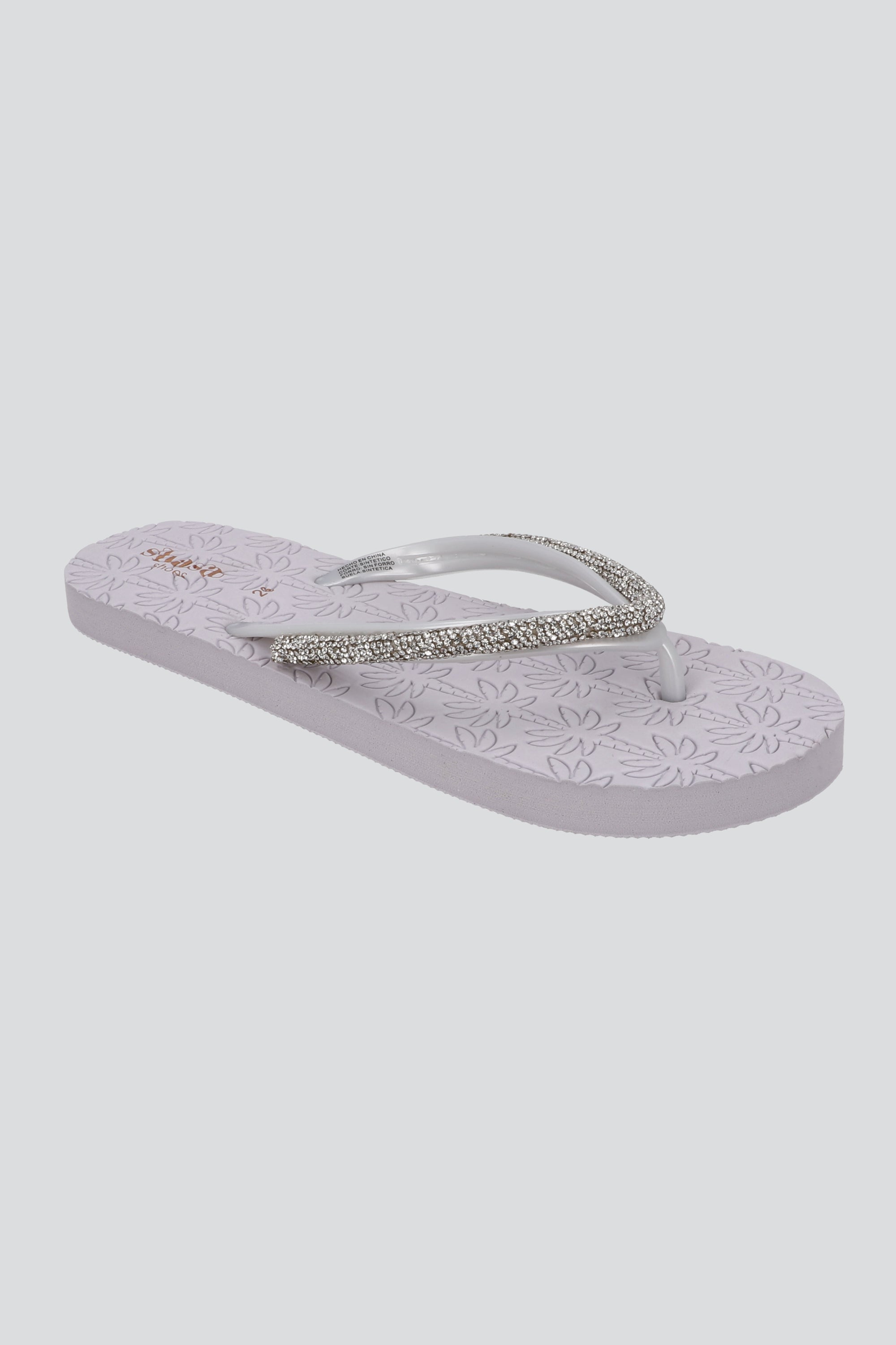 FLIP FLOP PALMERA BRILLOS BLANCO