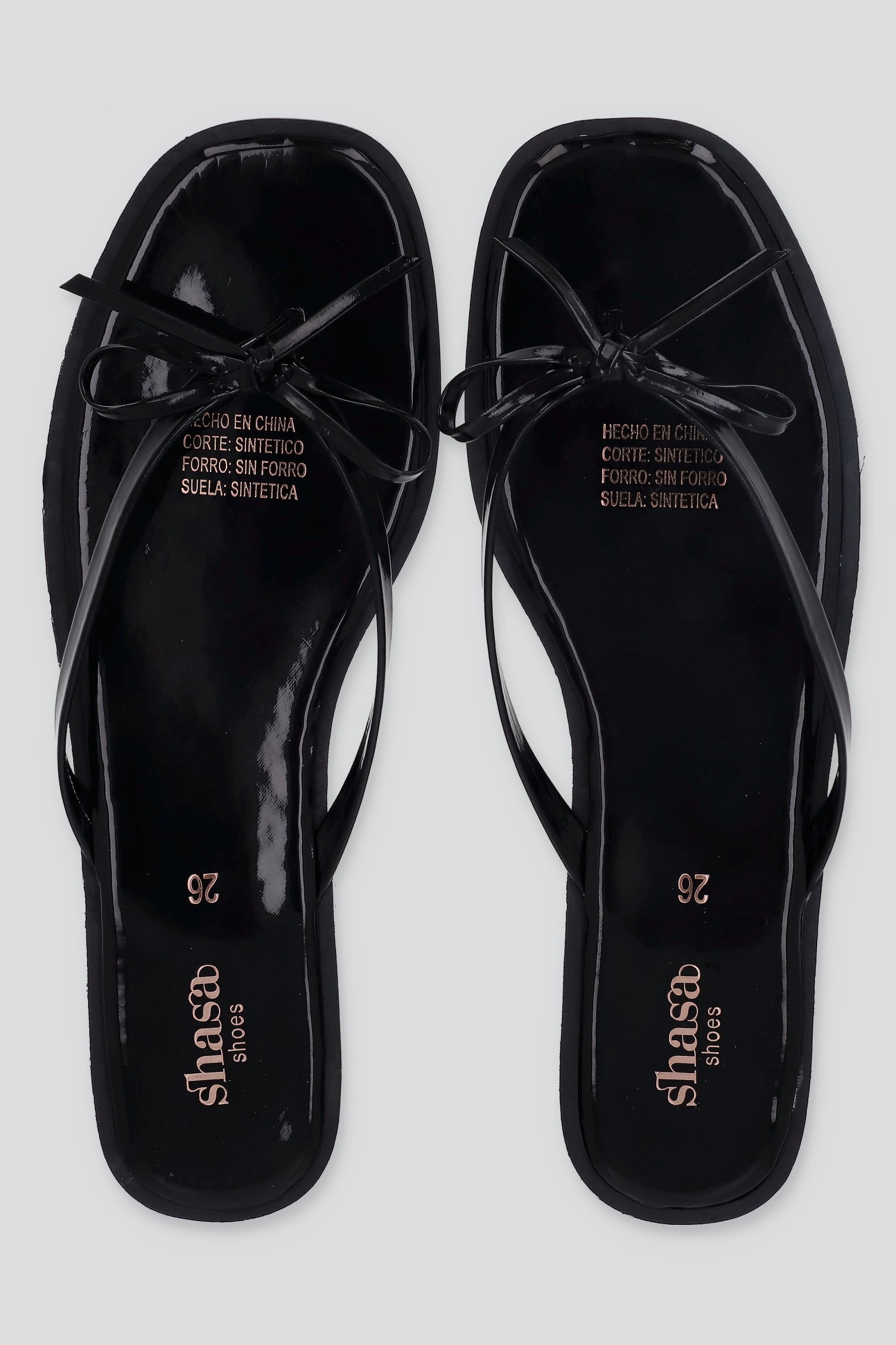 SANDALIA PATA DE GALLO PU NEGRO