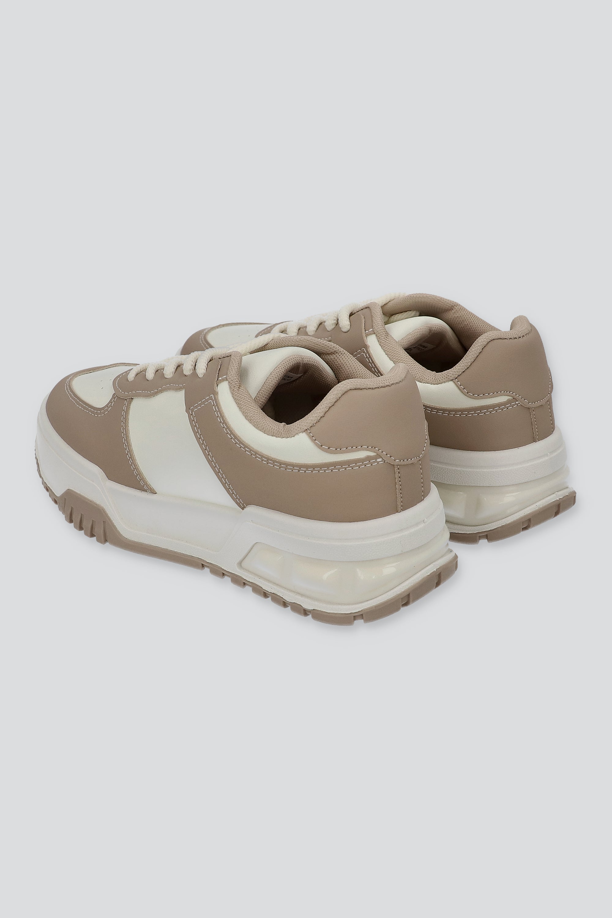 Tenis retro bicolor suela ancha TAUPE