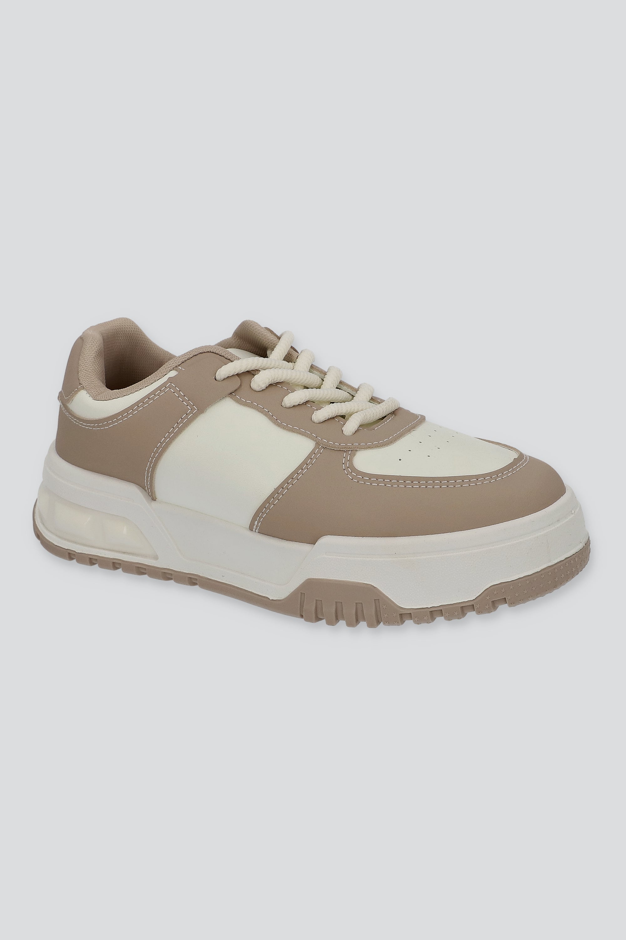 Tenis retro bicolor suela ancha TAUPE