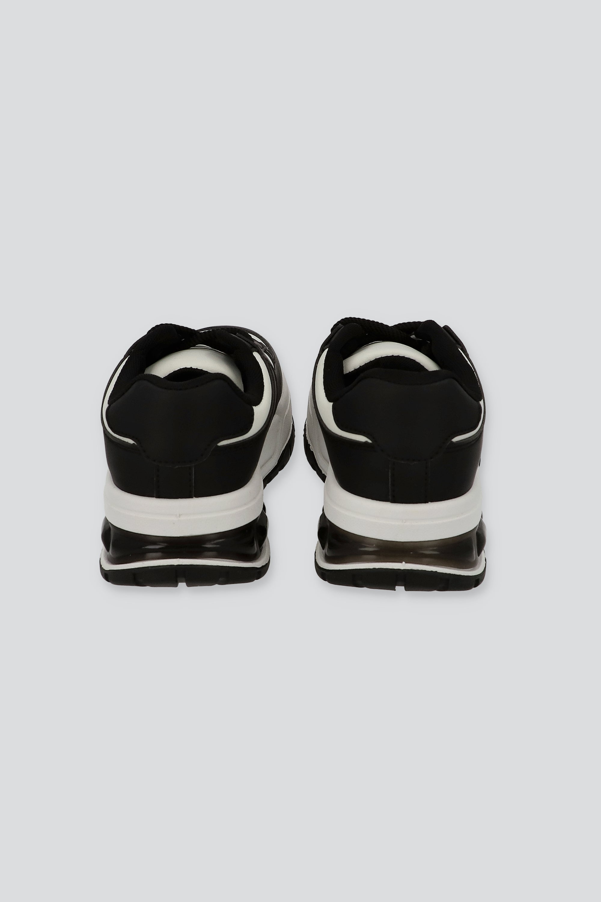 Tenis retro bicolor suela ancha NEGRO
