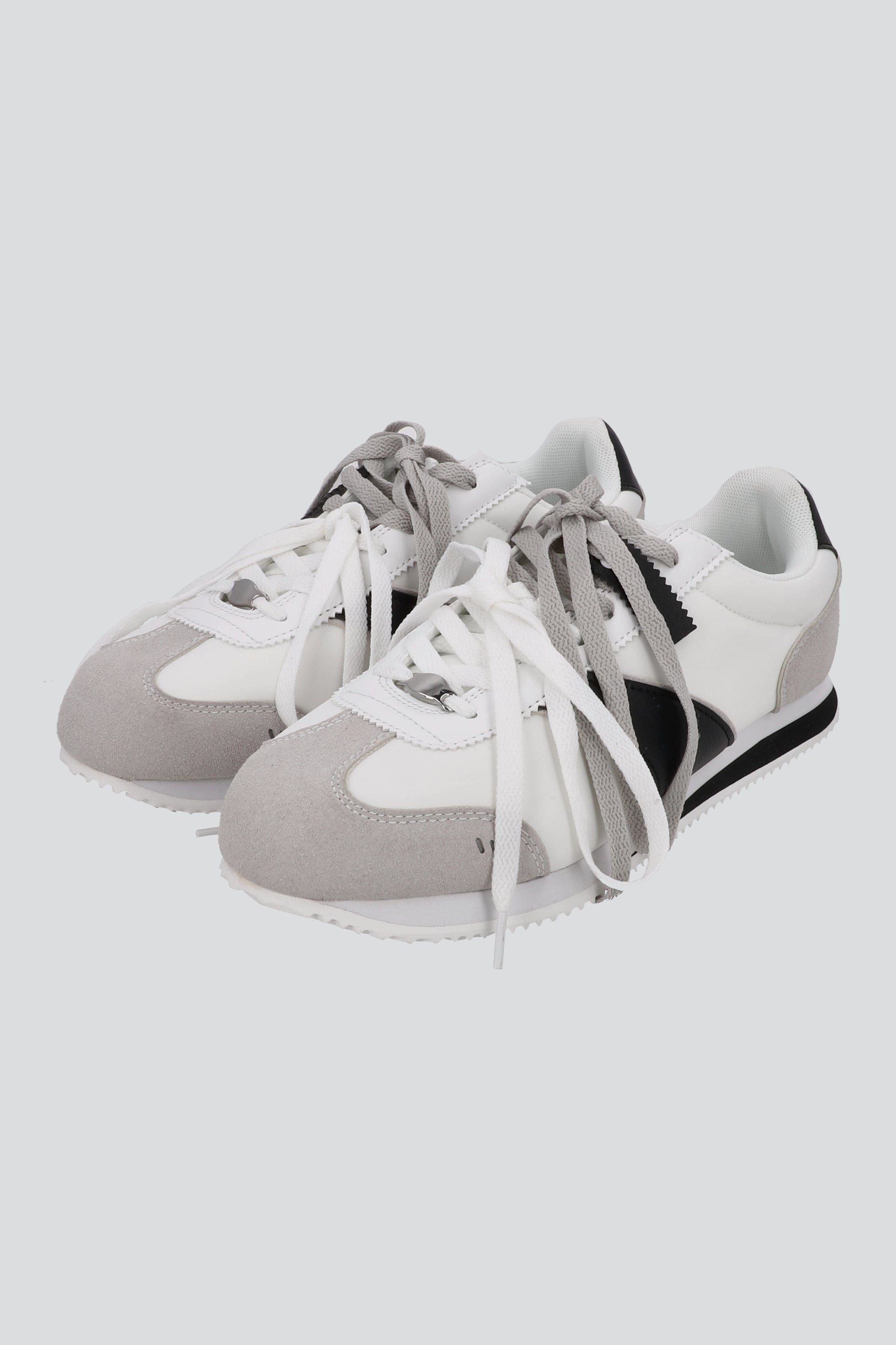 Tenis vintage raya diagonal contrastes BLANCO