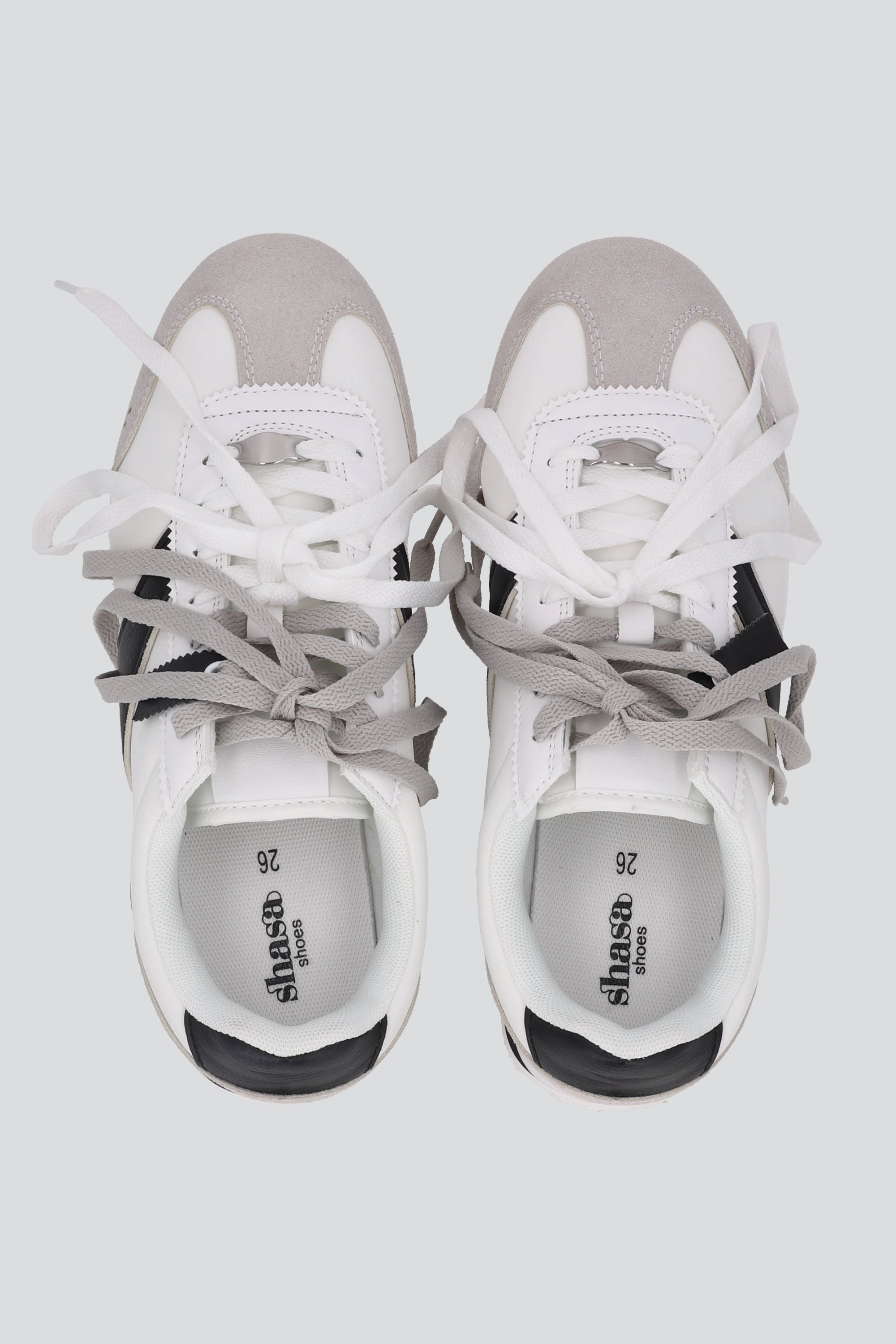 Tenis vintage raya diagonal contrastes BLANCO