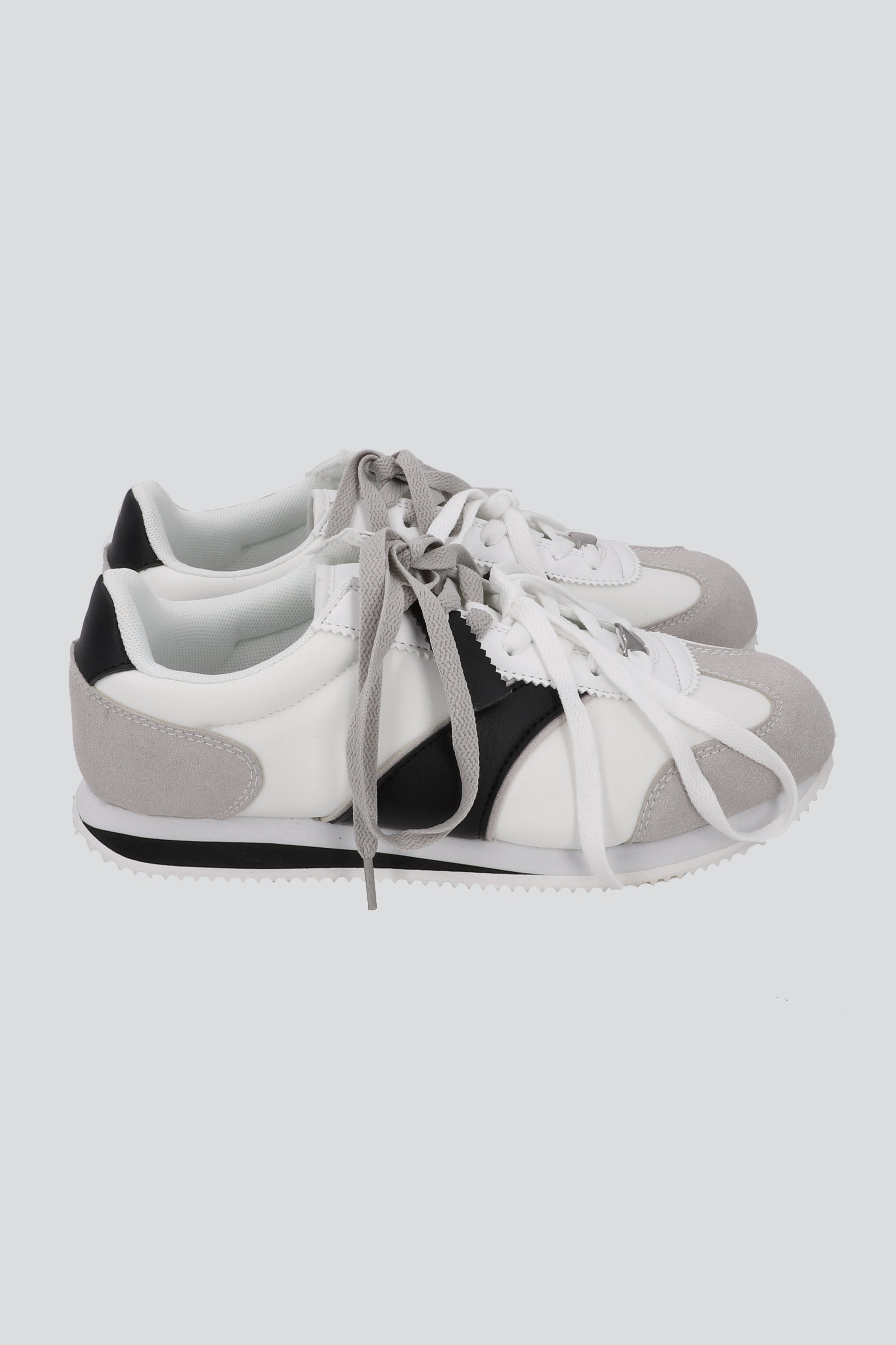Tenis vintage raya diagonal contrastes BLANCO