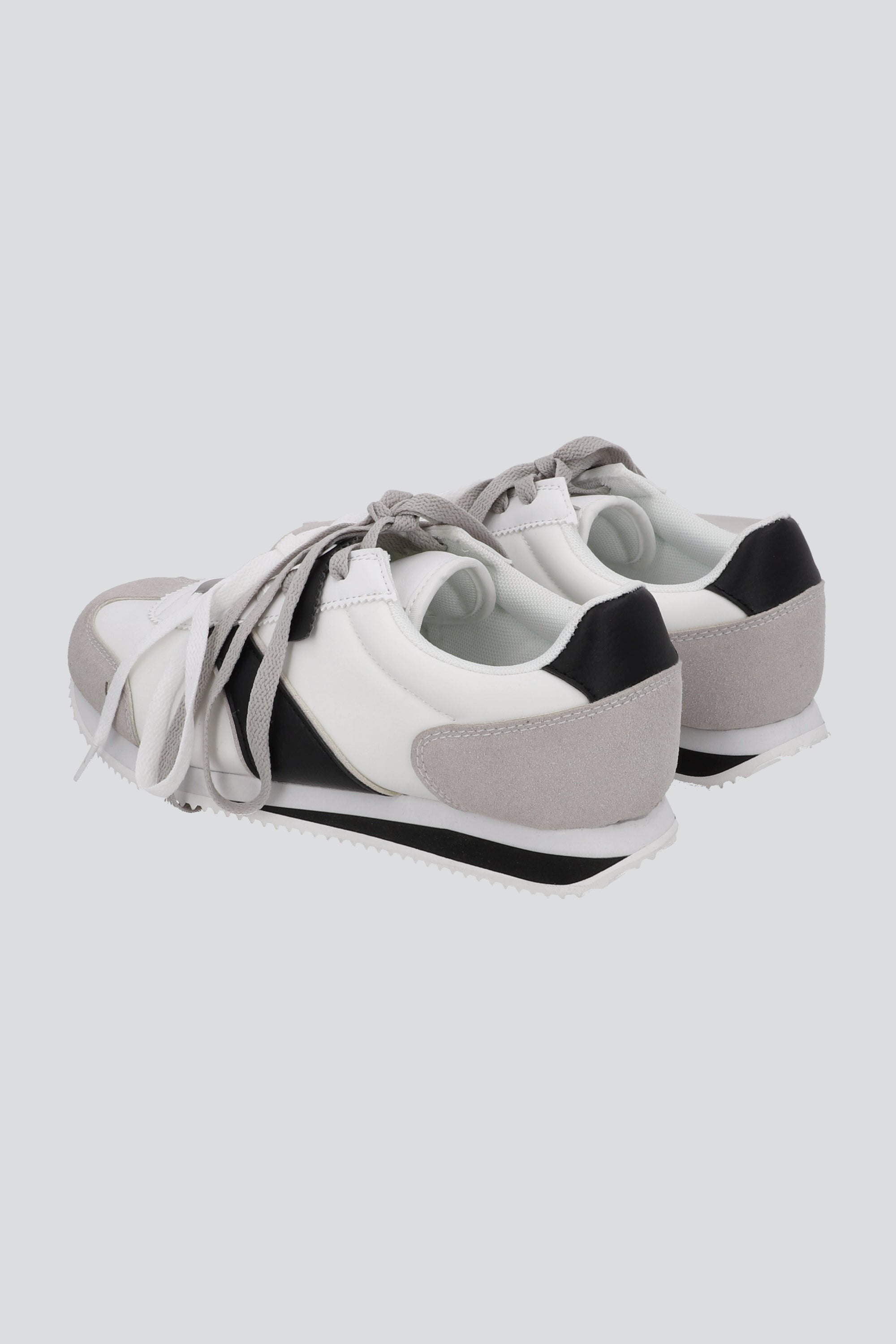 Tenis vintage raya diagonal contrastes BLANCO
