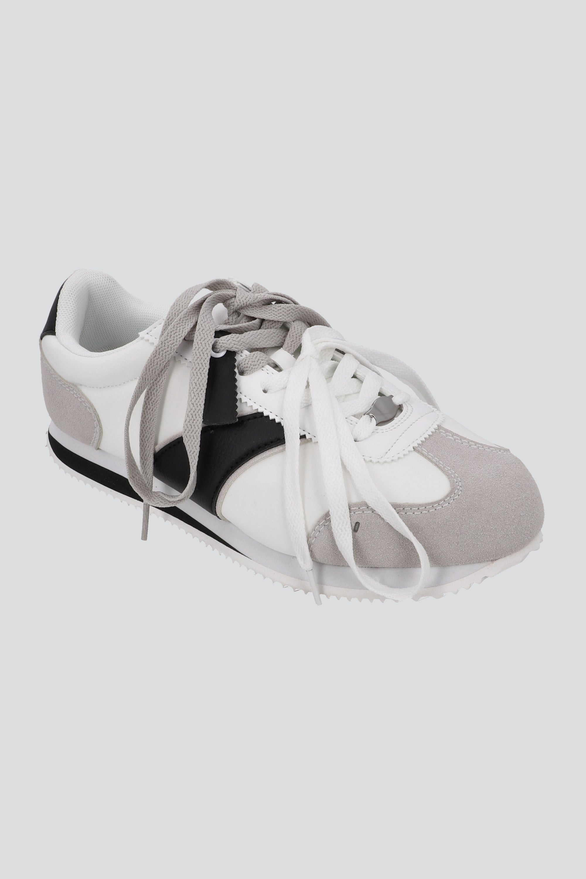 Tenis vintage raya diagonal contrastes BLANCO