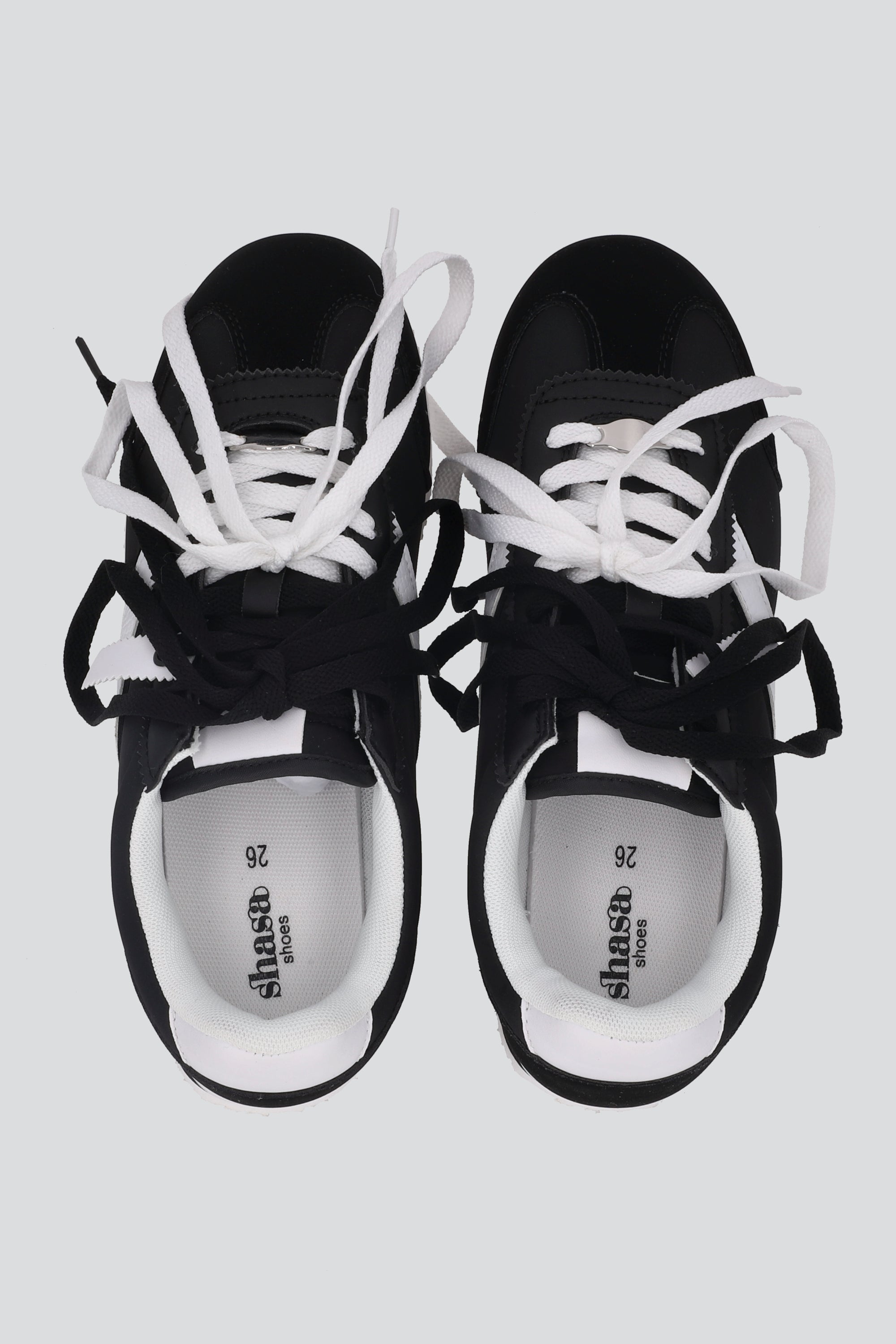 Tenis vintage raya diagonal contrastes NEGRO