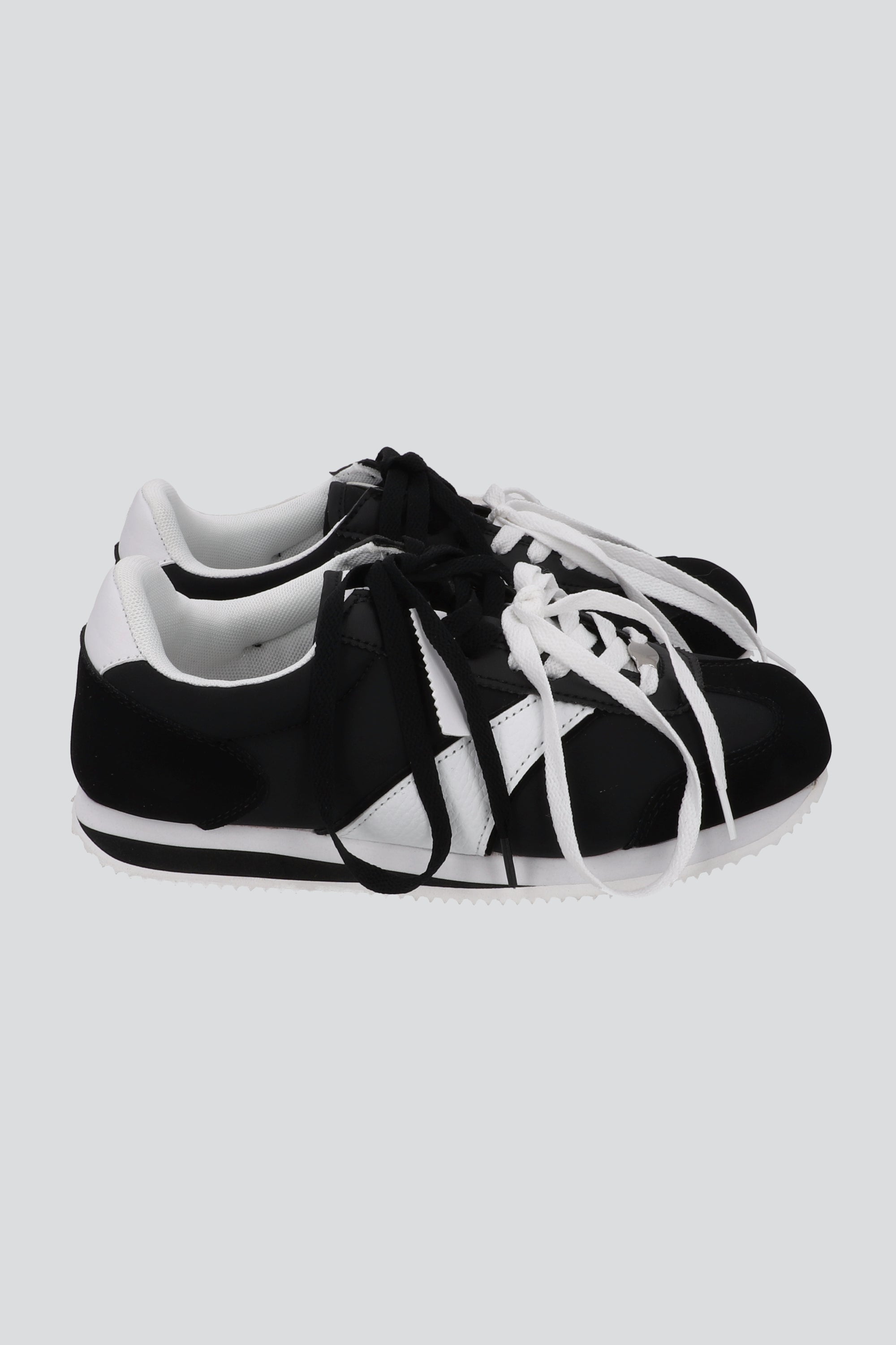 Tenis vintage raya diagonal contrastes NEGRO