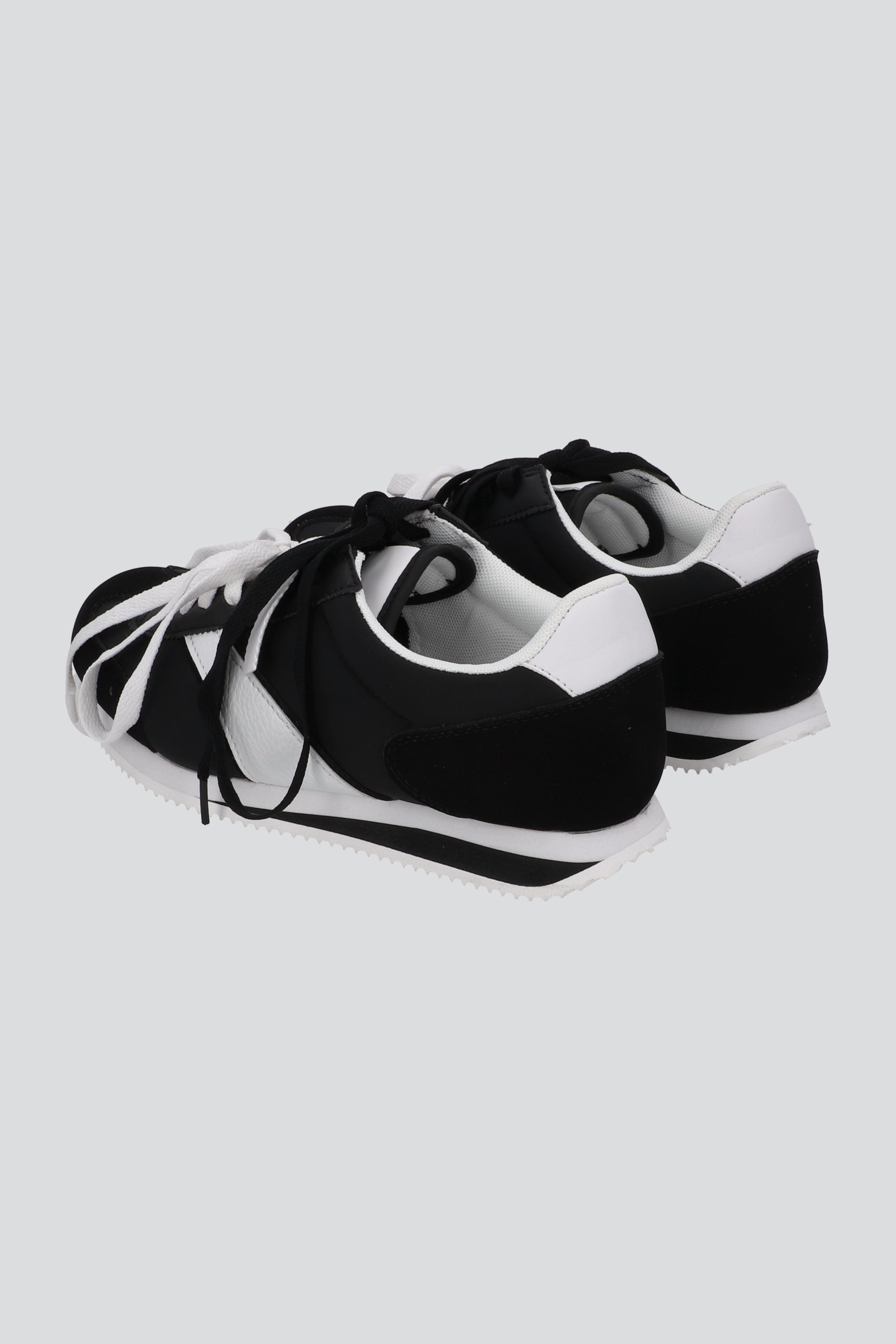Tenis vintage raya diagonal contrastes NEGRO