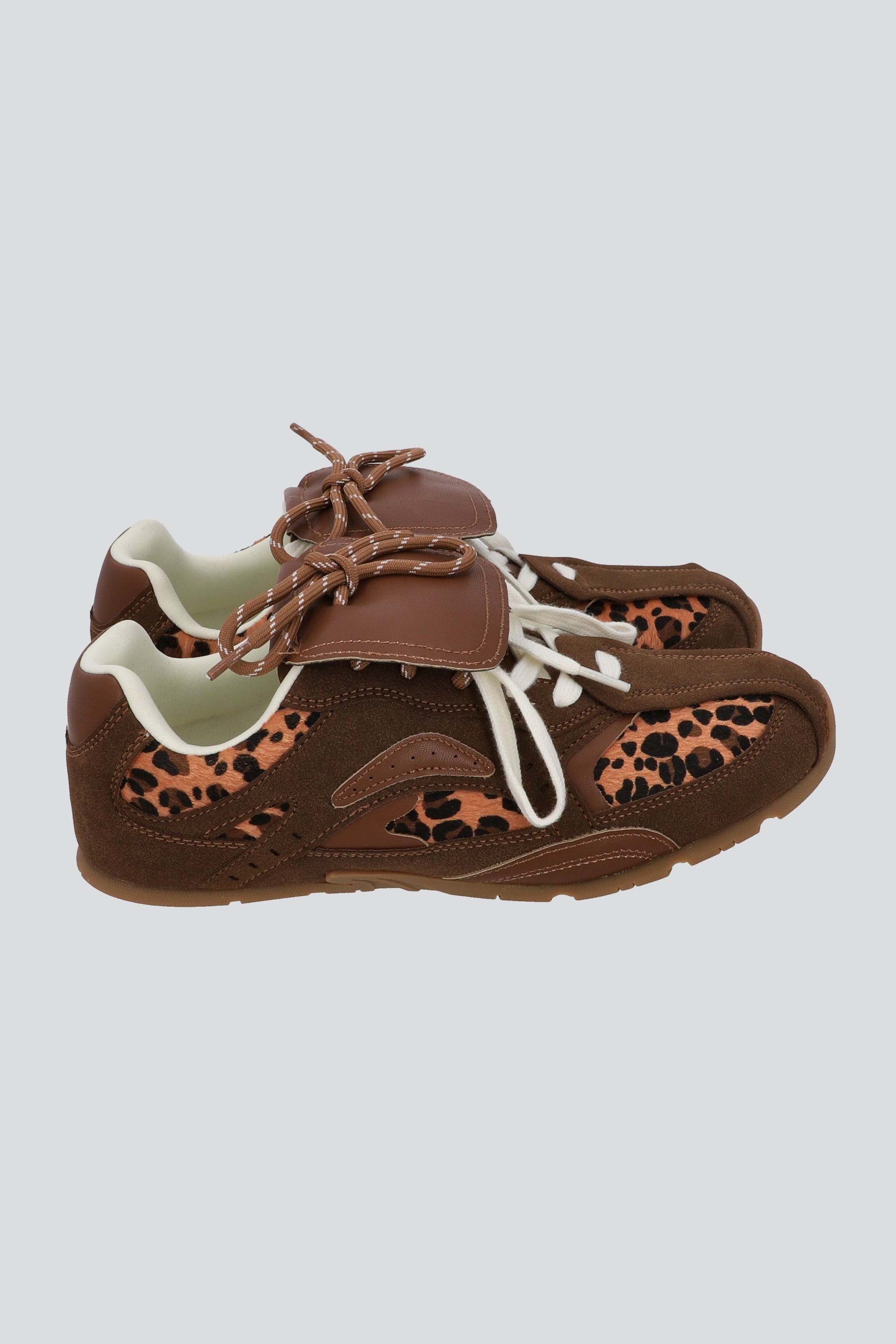 Tenis secciones lengueta anial print TAN