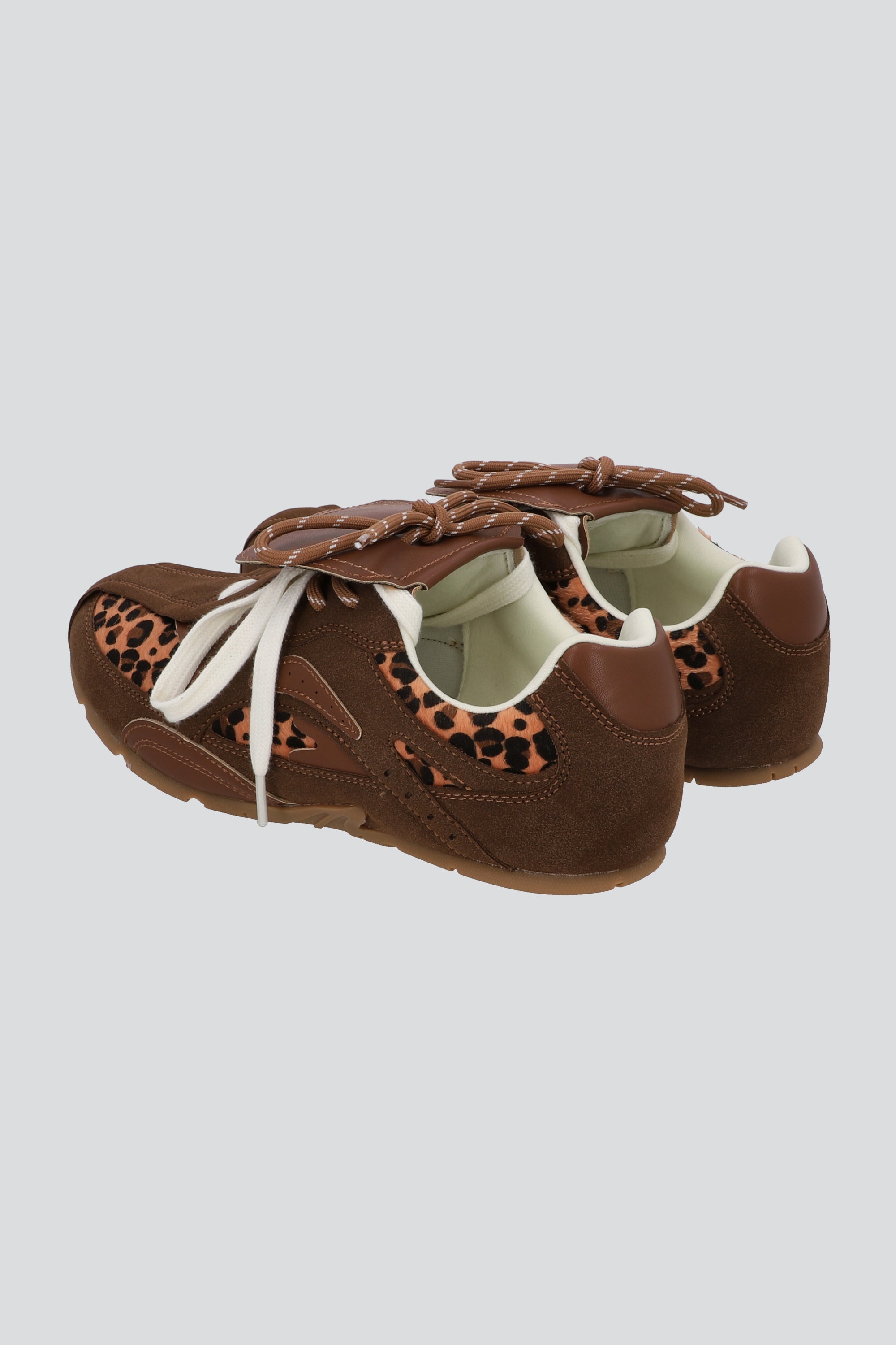 Tenis secciones lengueta anial print TAN