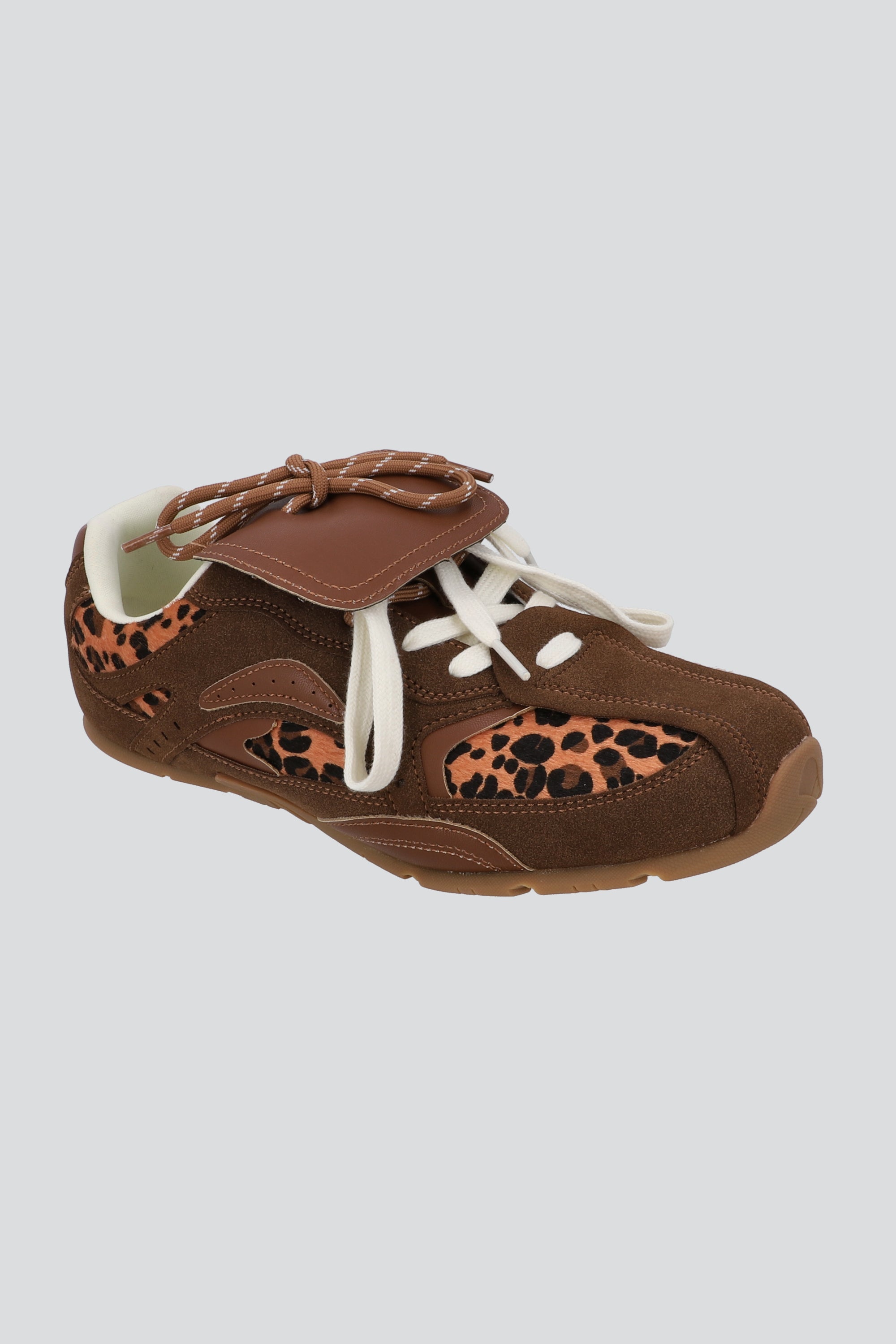 Tenis secciones lengueta anial print TAN