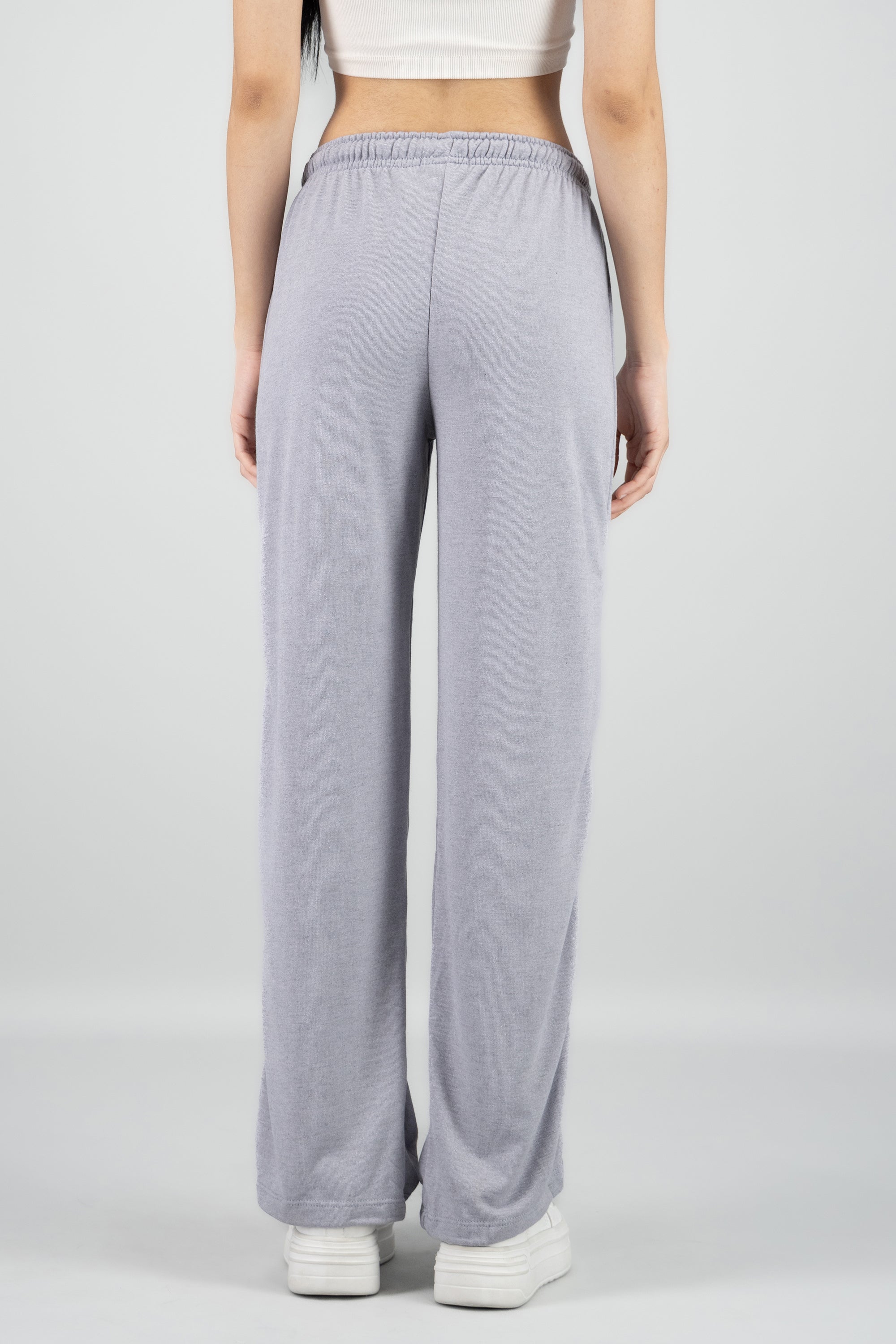 Pantalon flare suave liso GRIS