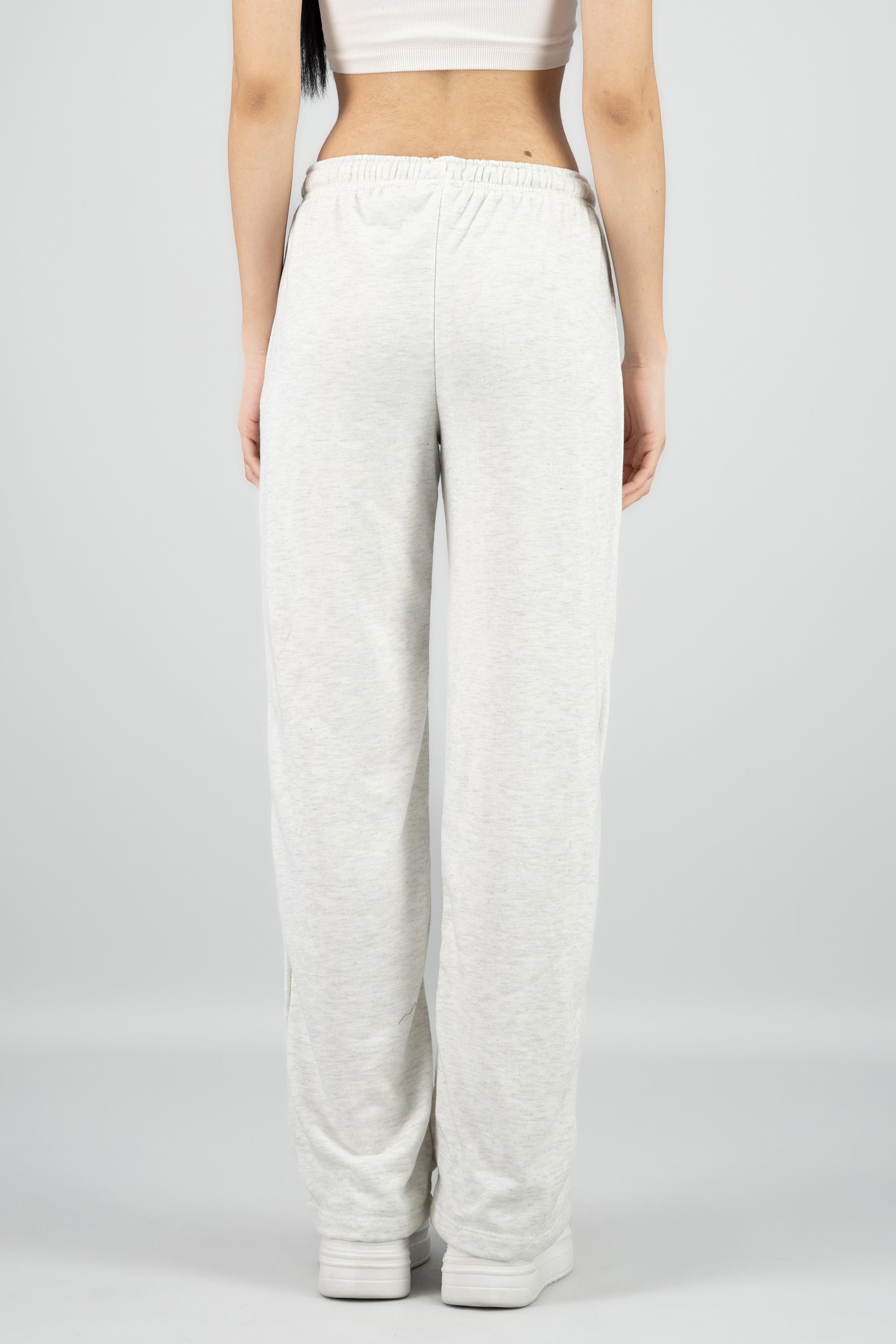 Pantalon flare suave liso GRIS CLARO