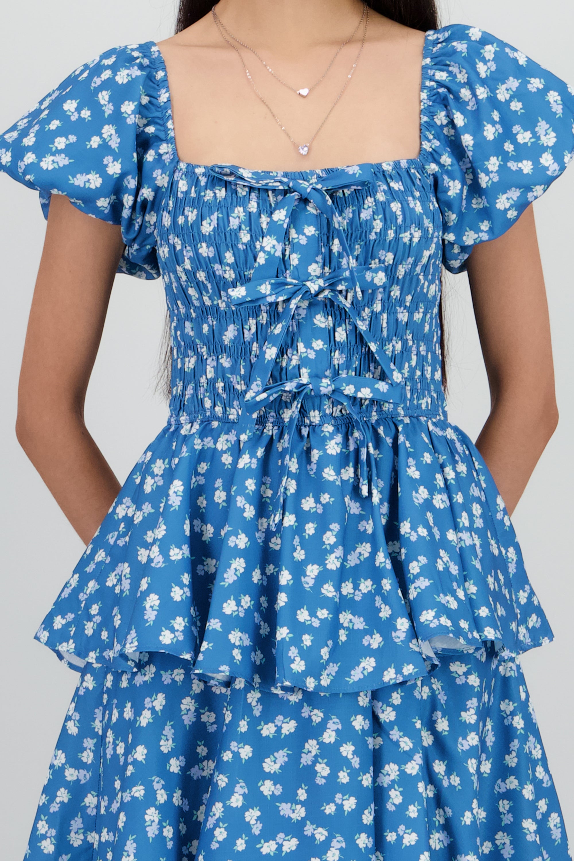 Vestido maxi capas flores MARINO