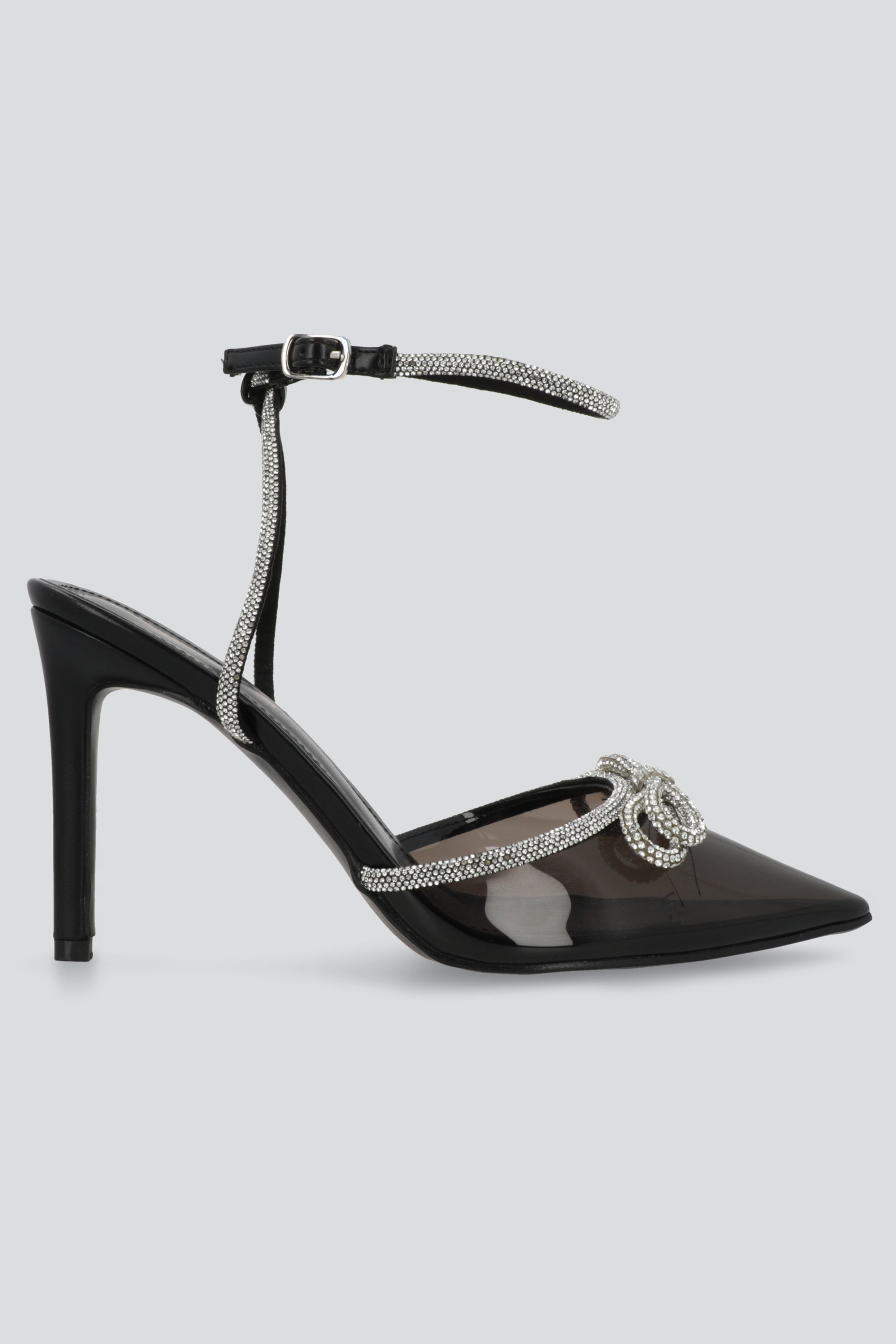 TACON PUNTAL TIRAS MOÑO BRILLOS NEGRO