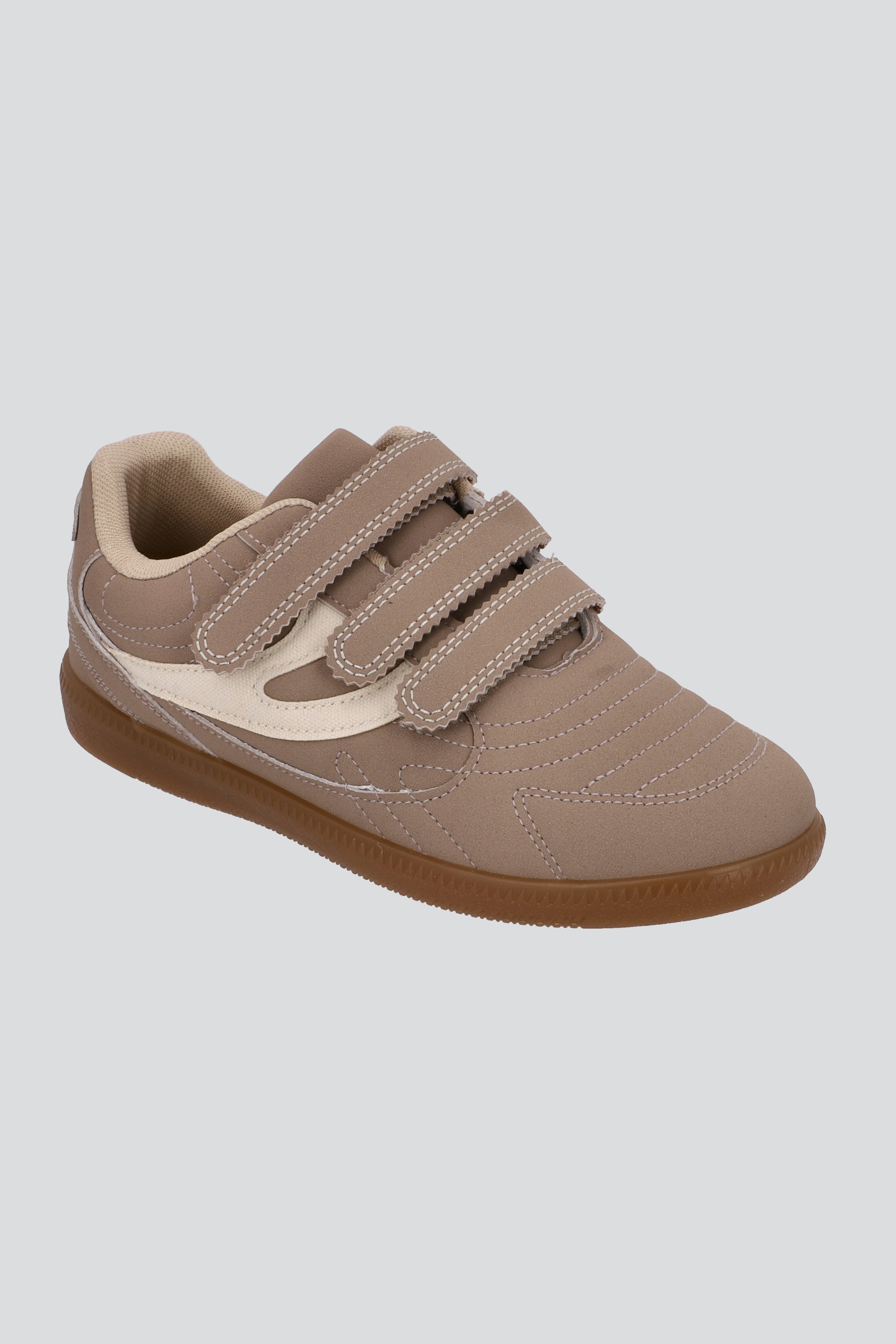 TENIS TIRA VELCHRO TAUPE