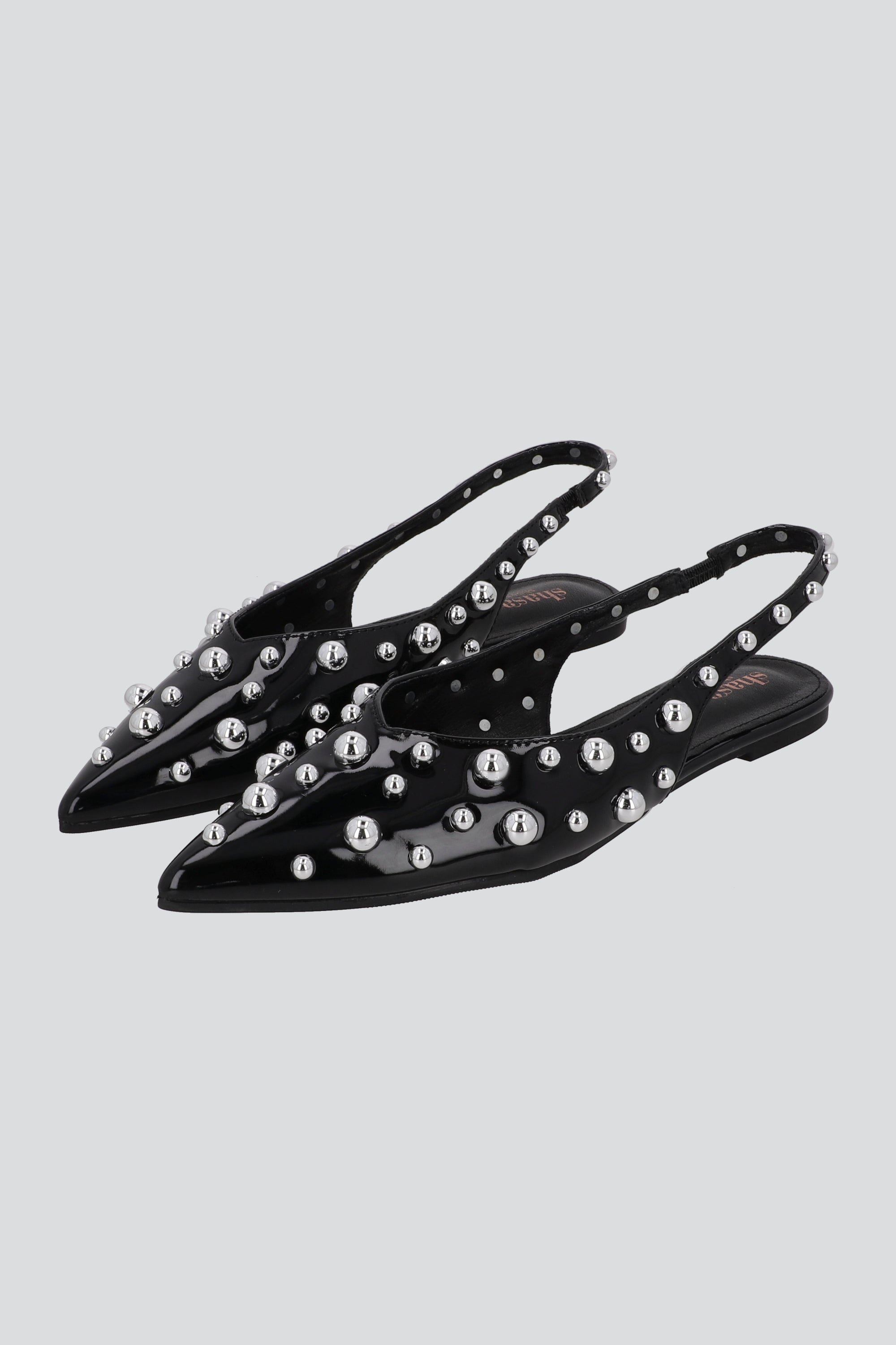 Flats studs pointy NEGRO