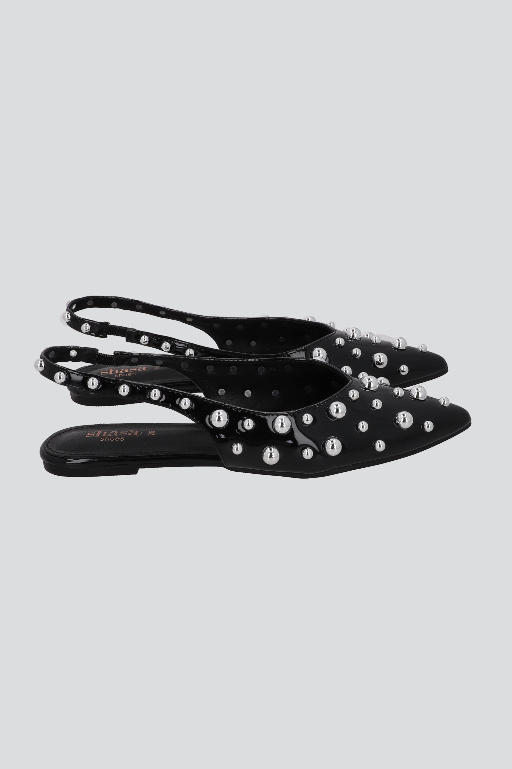 Flats studs pointy NEGRO