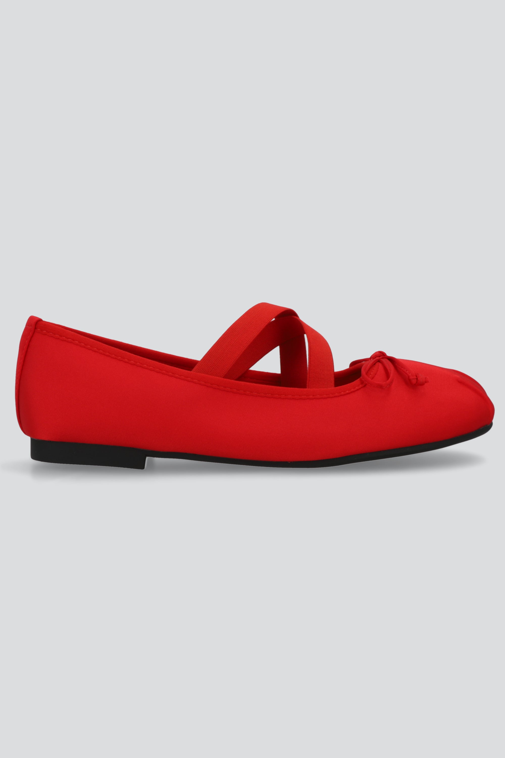 Ballerina satinada elastico cruzado ROJO